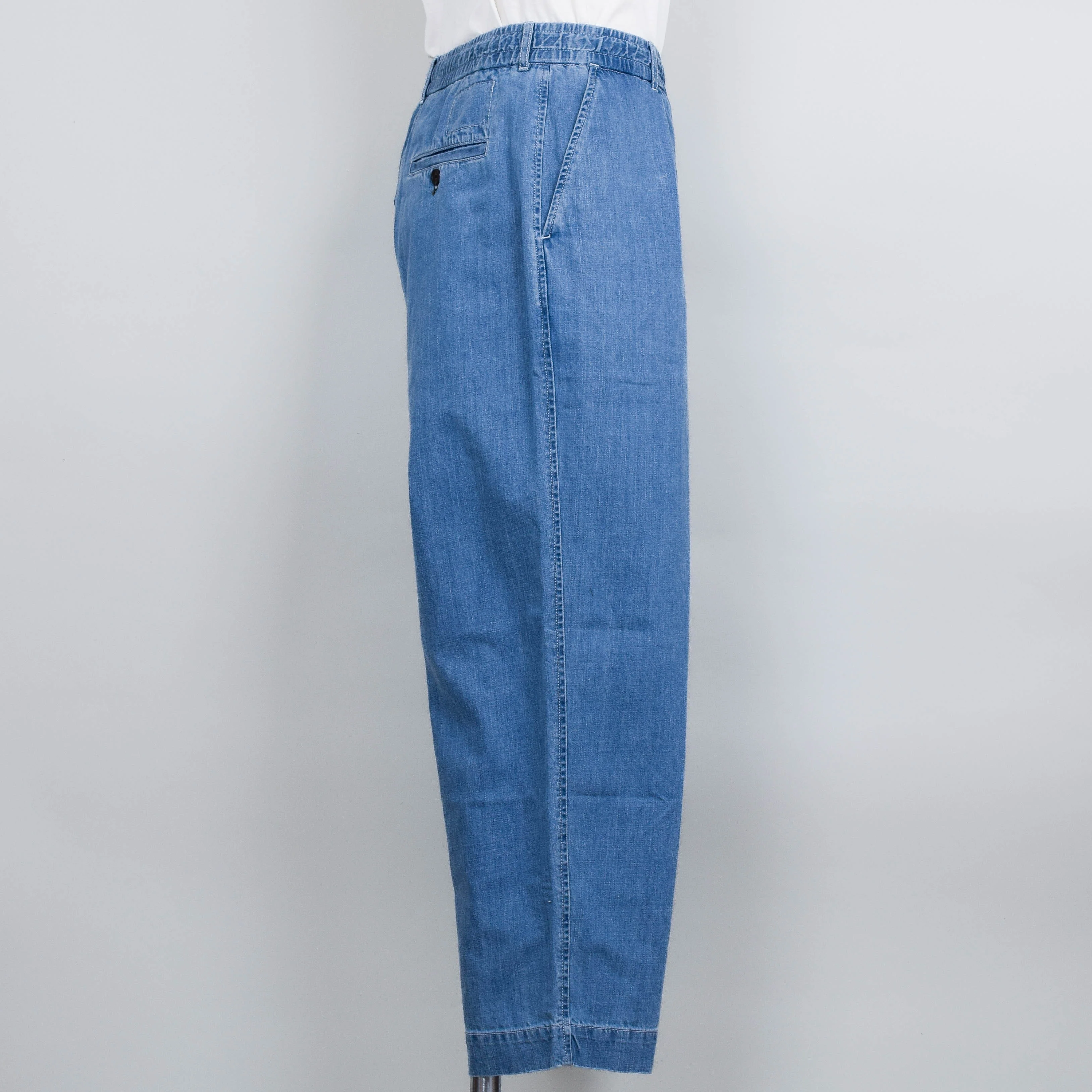 Universal Works Oxford Pant 8oz Organic Denim - Washed Indigo - Image 2