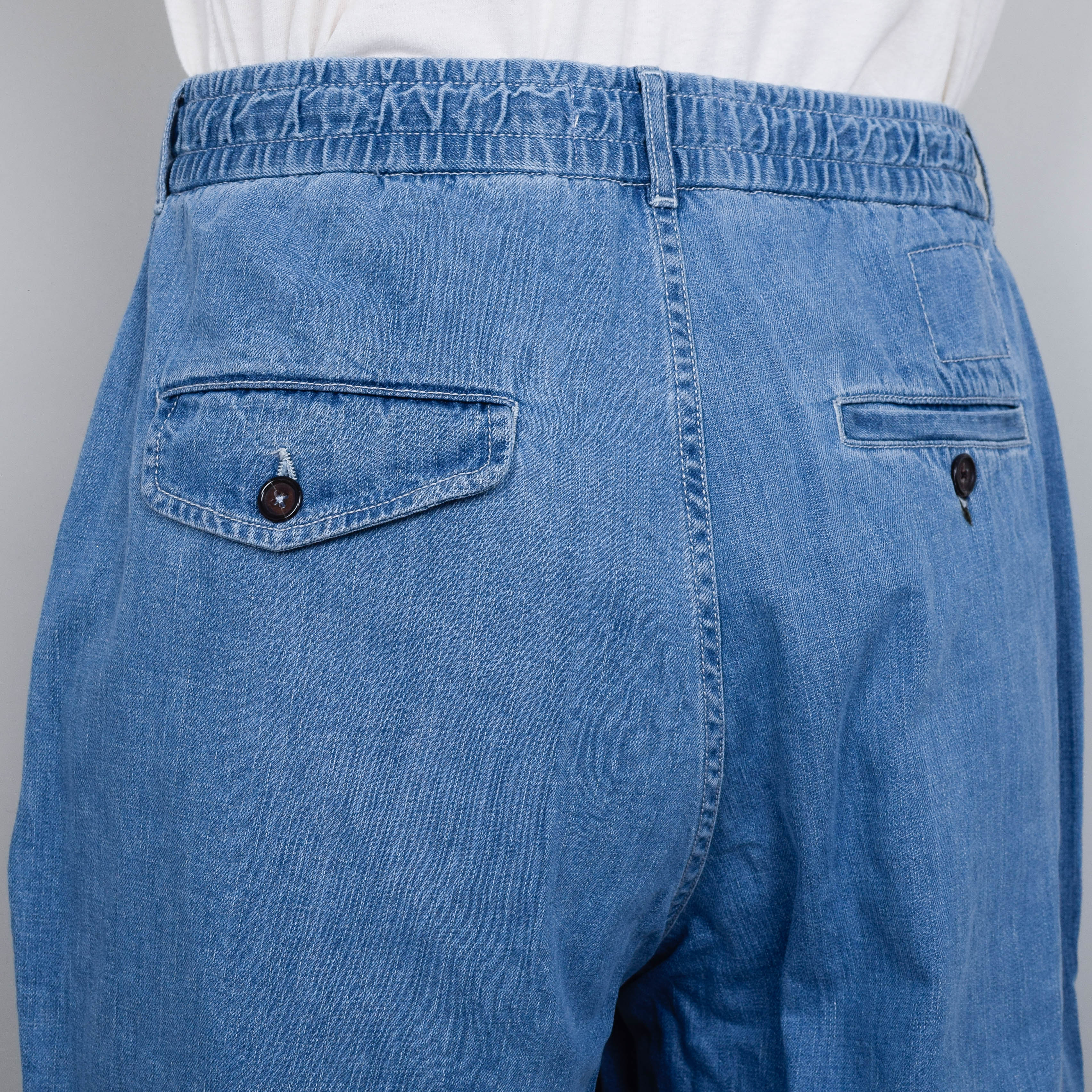 Universal Works Oxford Pant 8oz Organic Denim - Washed Indigo - Image 3