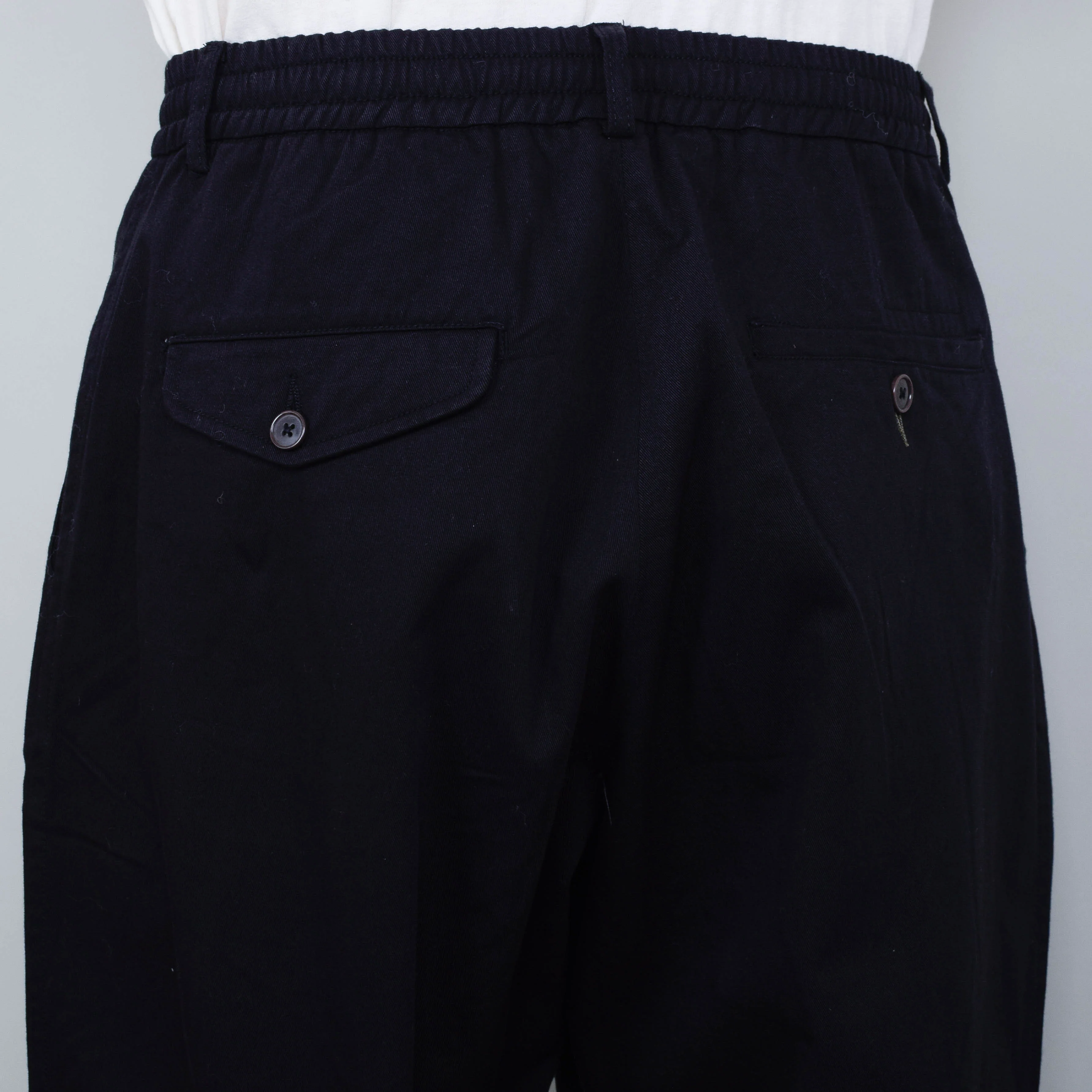Universal Works Pleated Track Pant Twill - Black - Image 3
