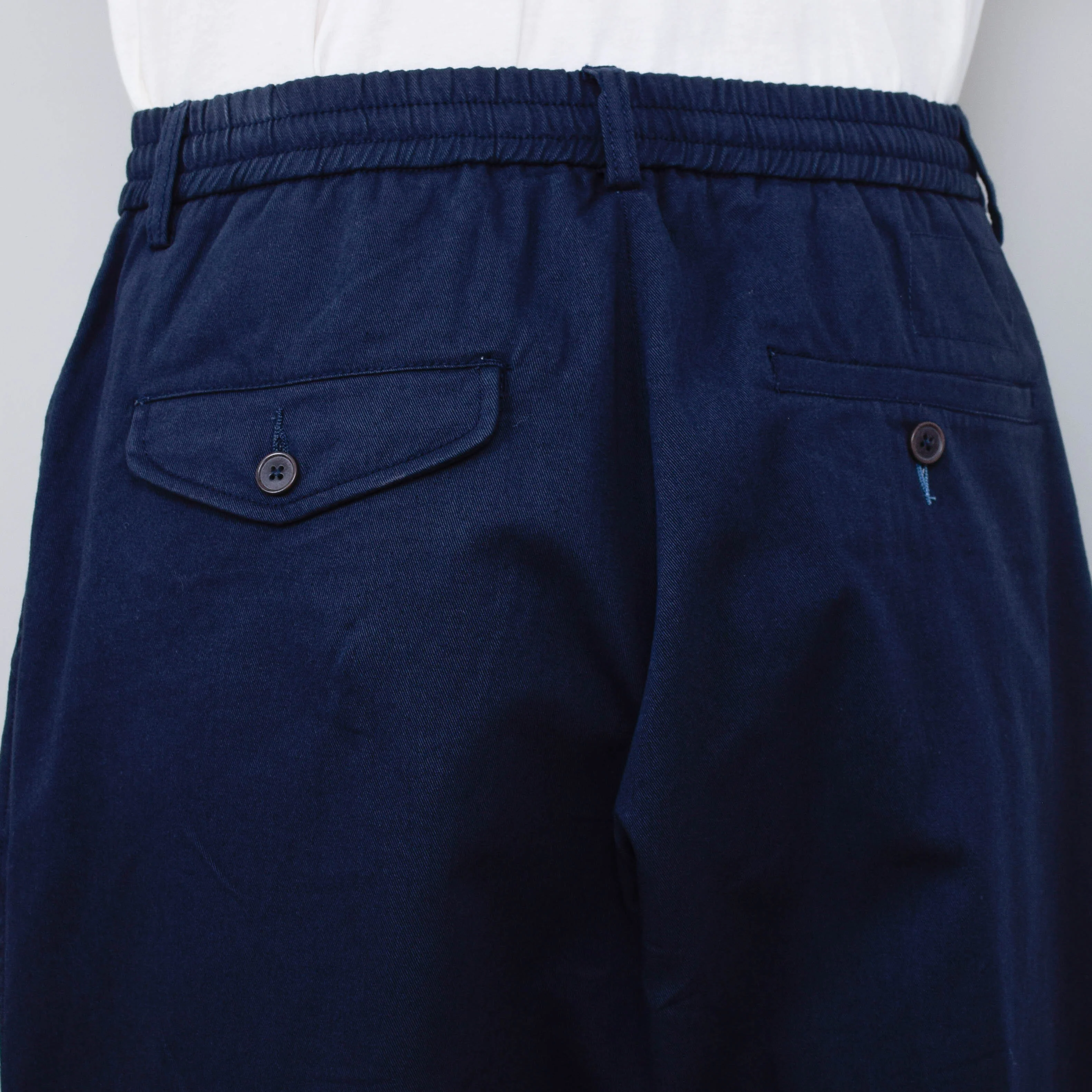 Universal Works Pleated Track Pant Twill - Navy - Image 3