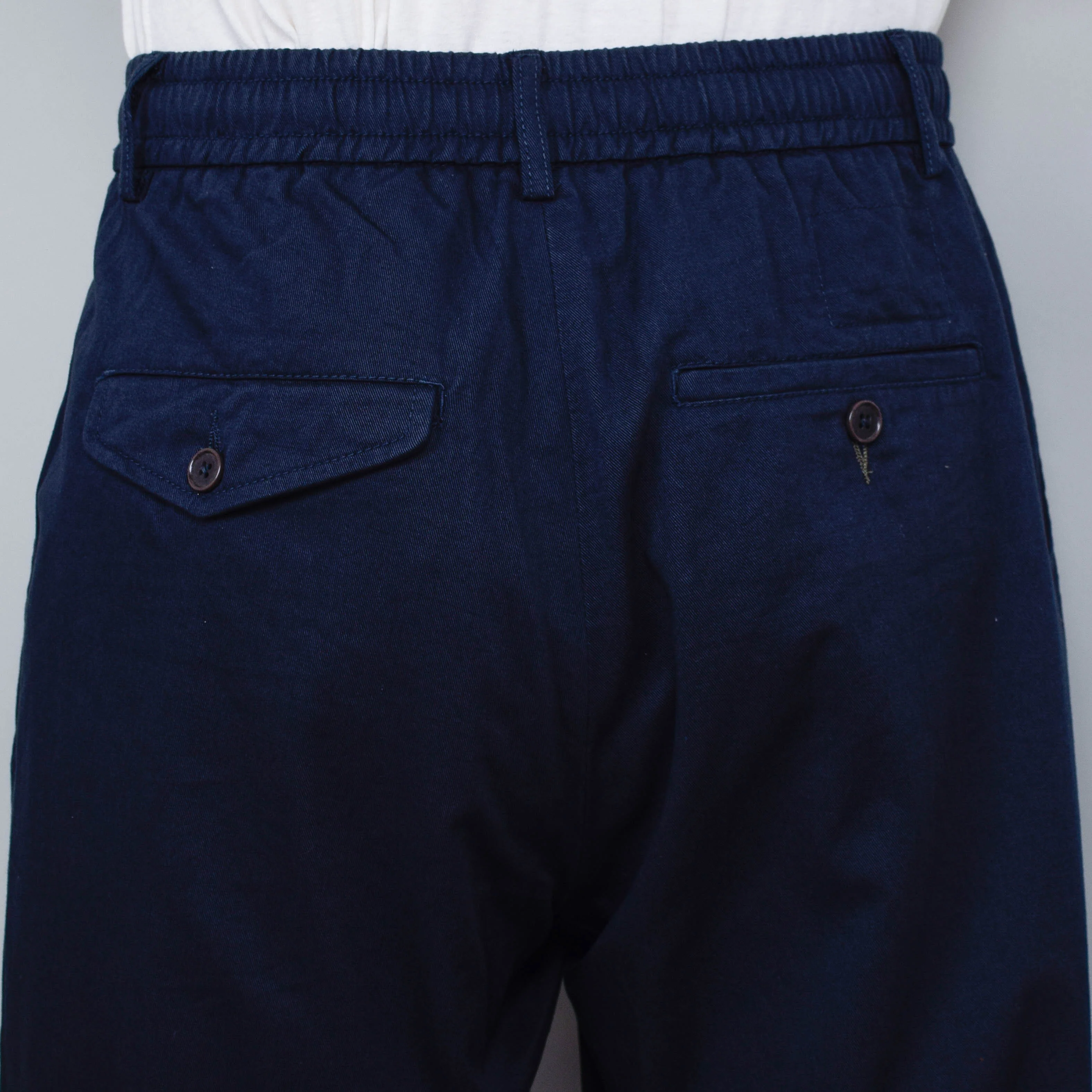 Universal Works Pleated Track Pant Twill - Navy - Image 3
