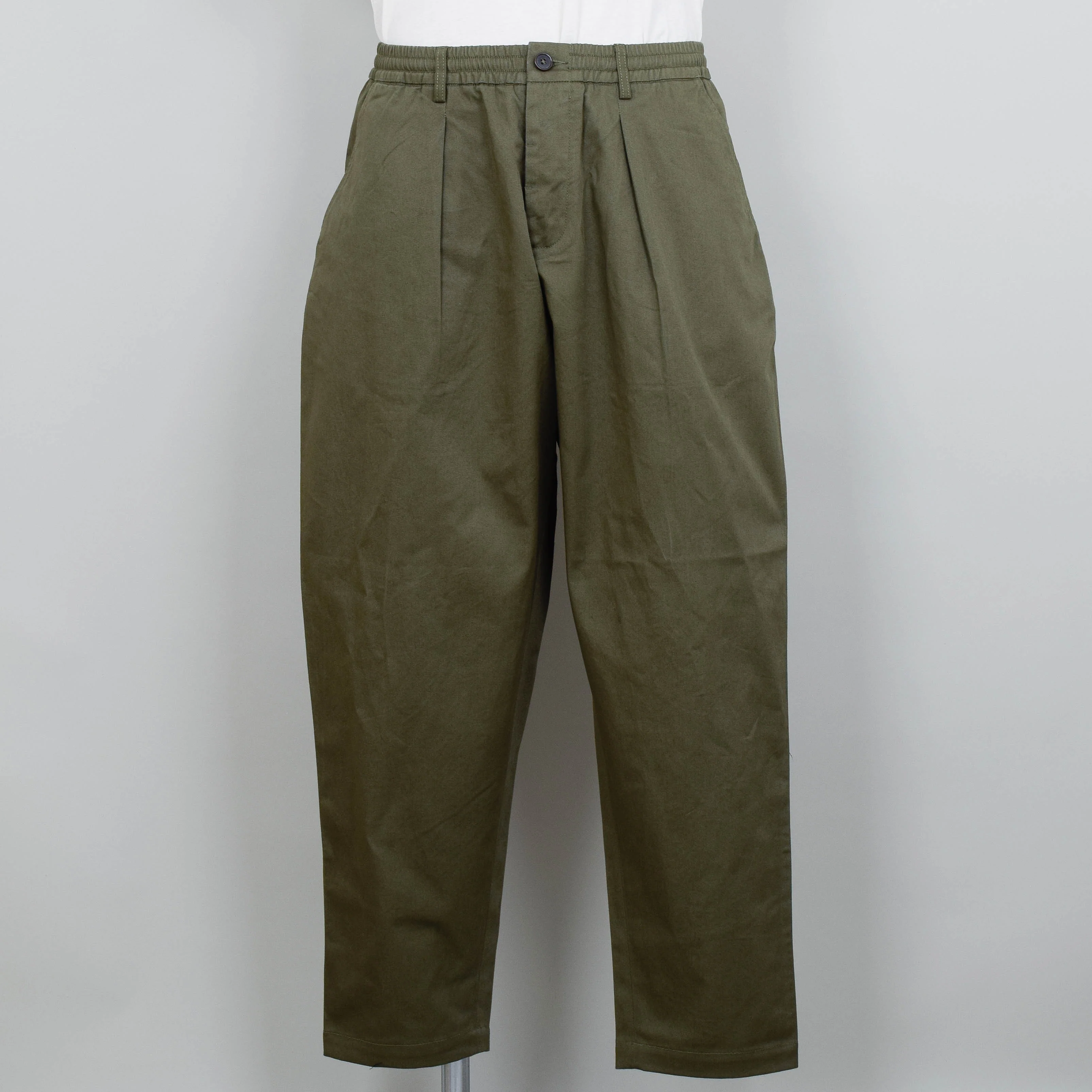 Universal Works Pleated Track Pant Twill - Olive