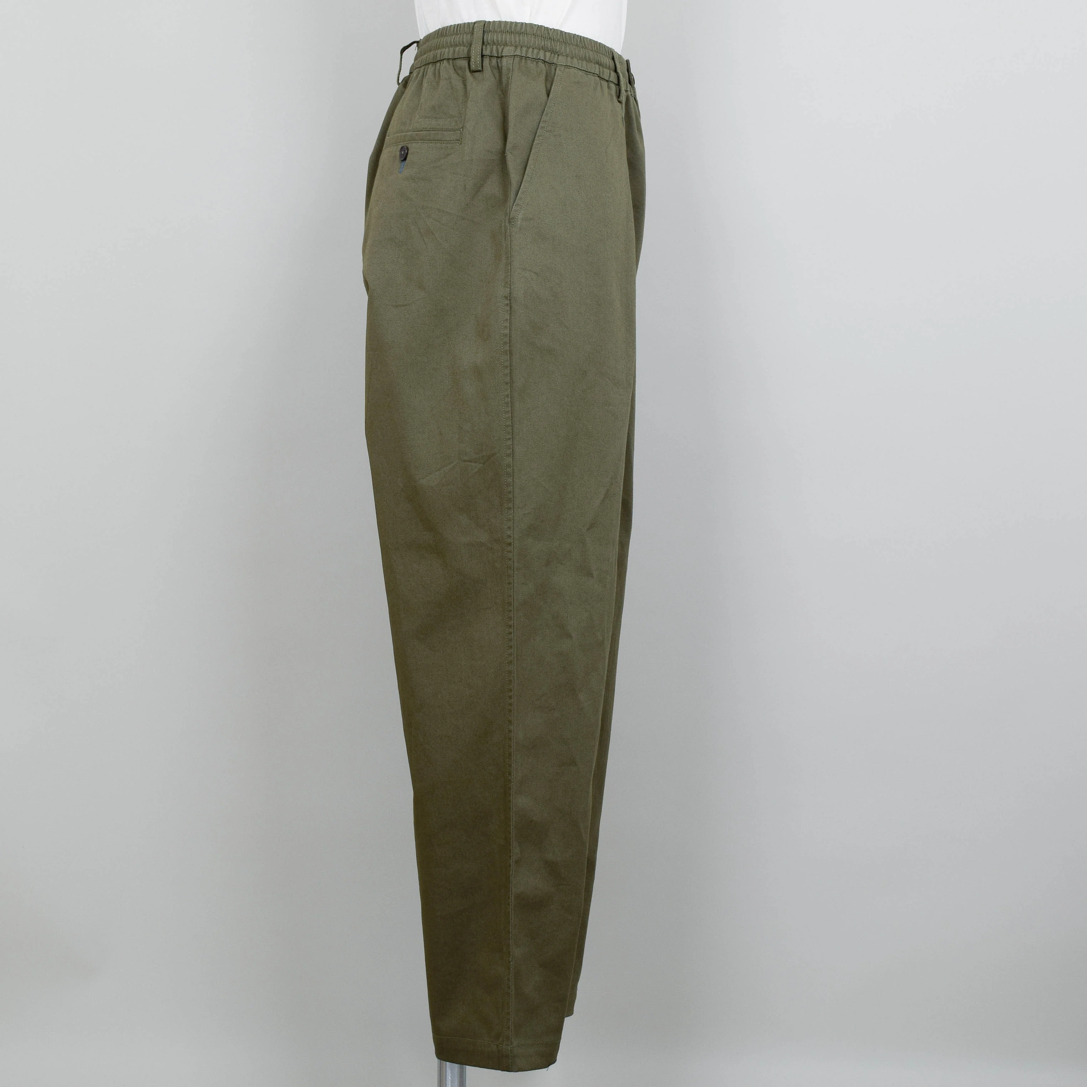 Universal Works Pleated Track Pant Twill - Olive - Image 2