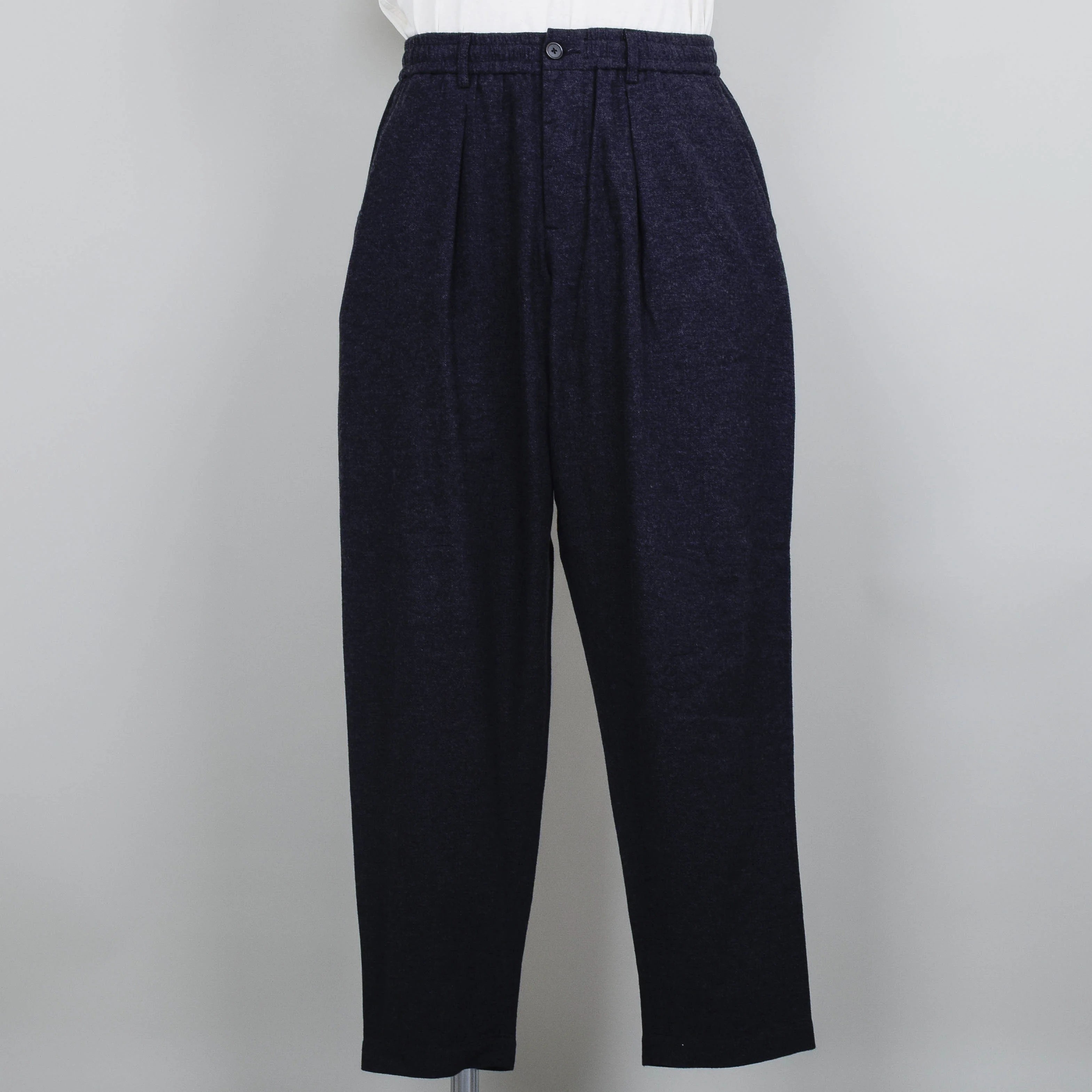 Universal Works Pleated Track Pant Veta Upcycled Cotton - Charcoal