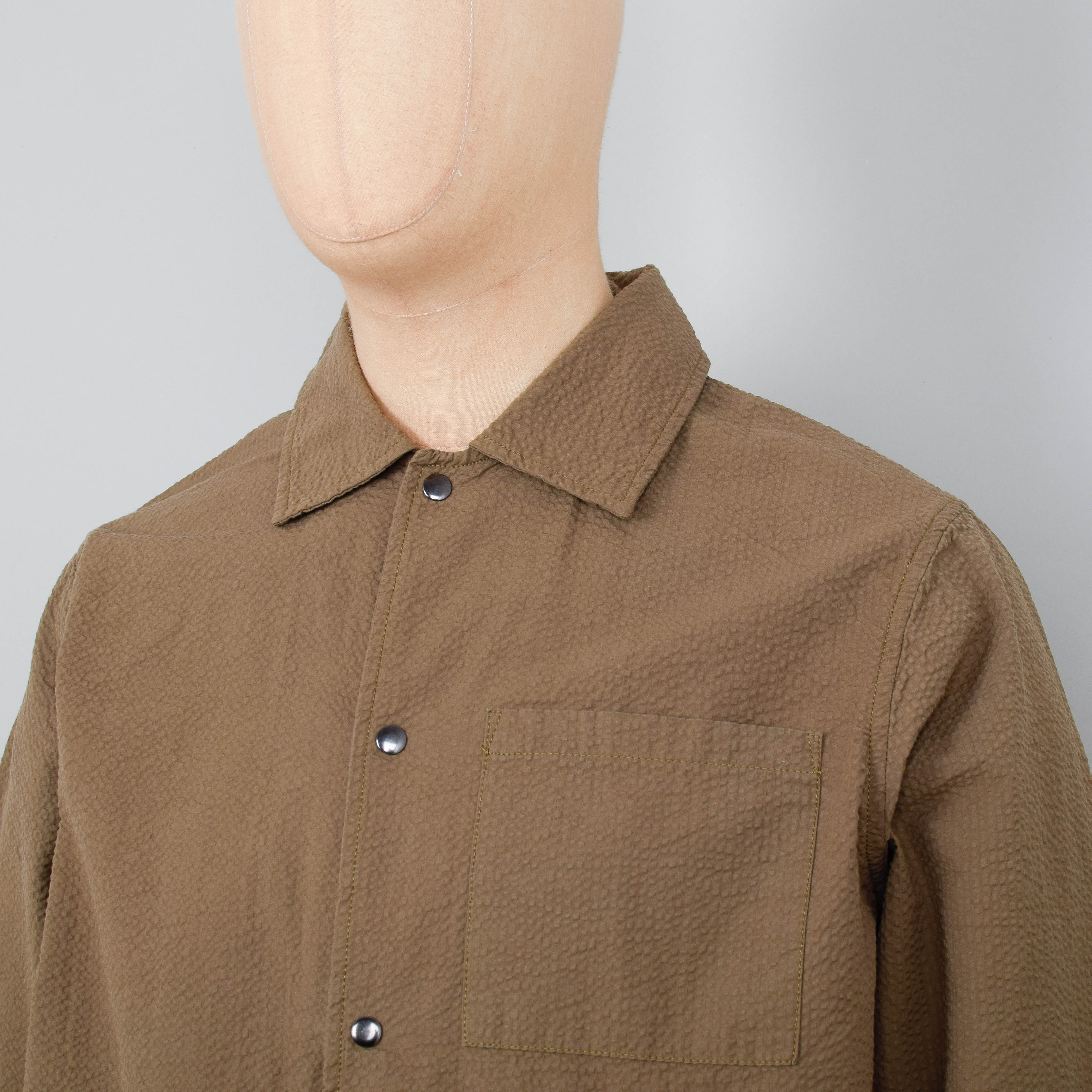 Universal Works Porto Jacket Seersucker - Olive - Image 2