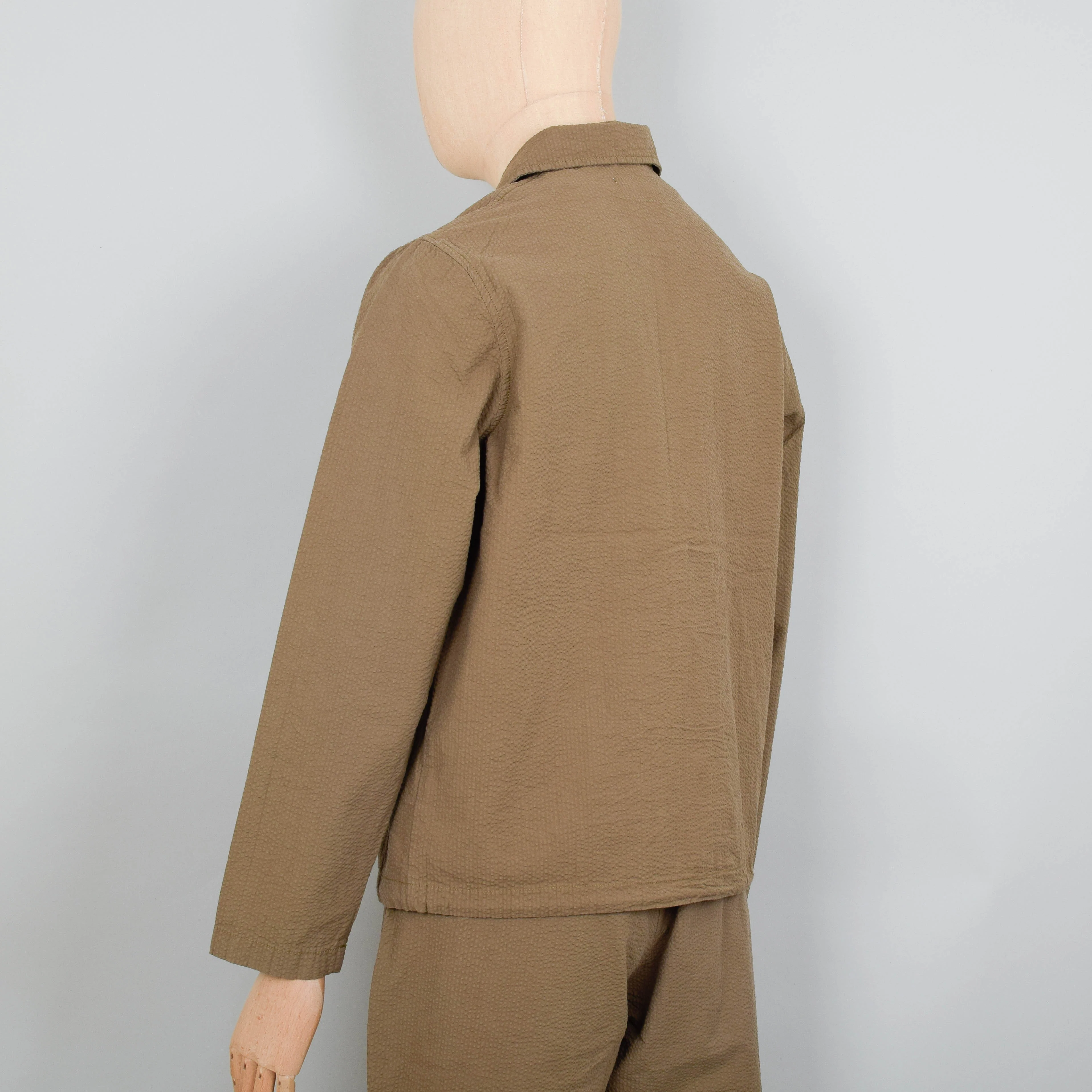 Universal Works Porto Jacket Seersucker - Olive - Image 3