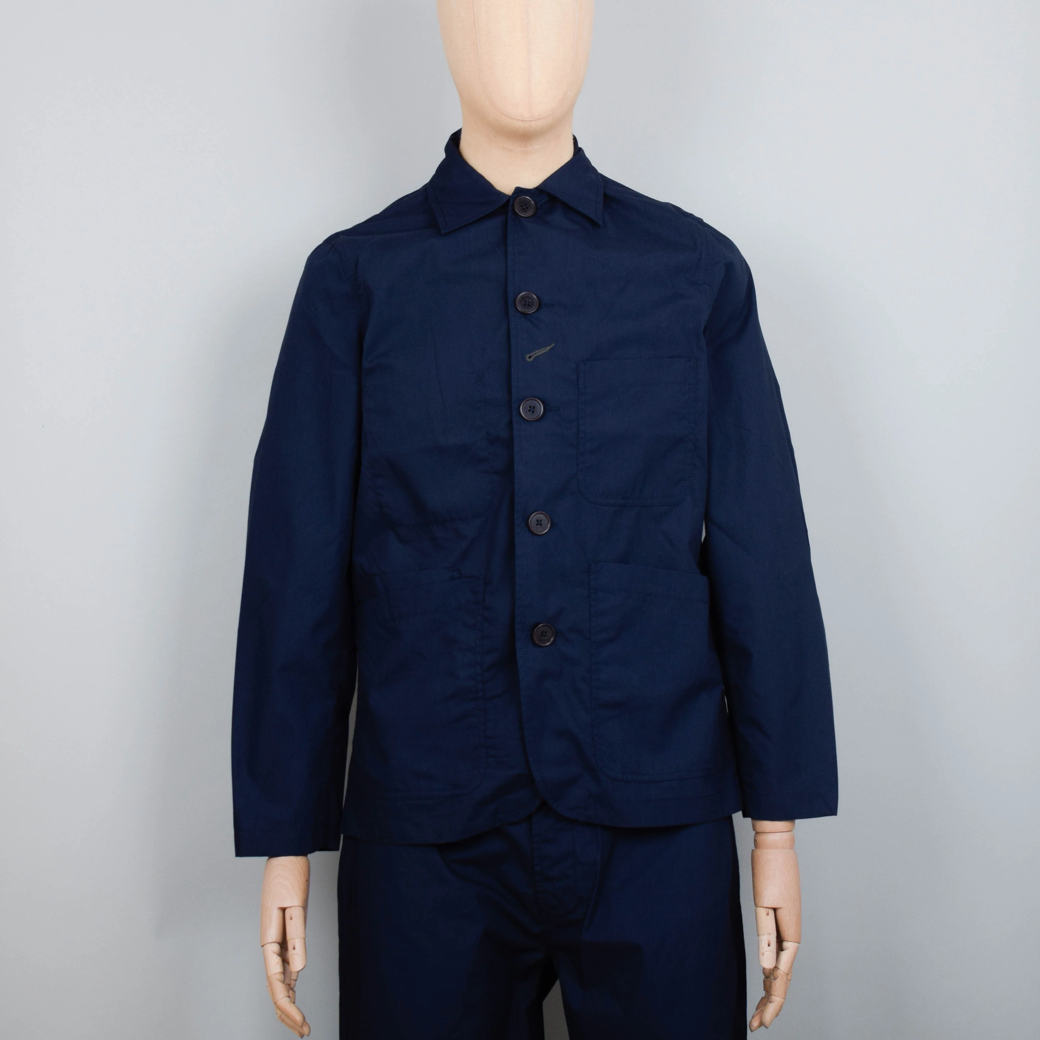 Universal Works Recycled Poly Tech Bakers Chore Jacket - Navy