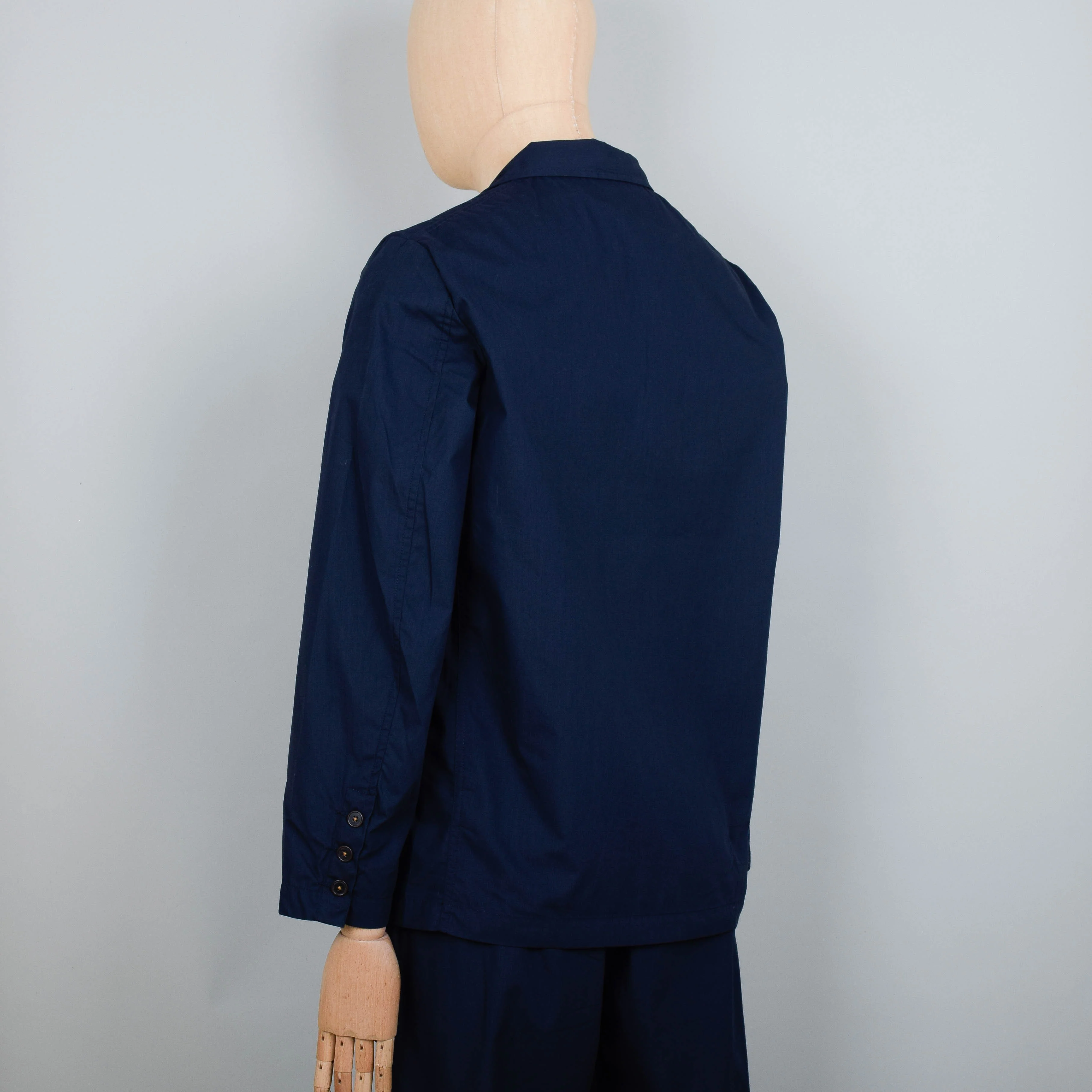 Universal Works Recycled Poly Tech Bakers Chore Jacket - Navy - Image 3