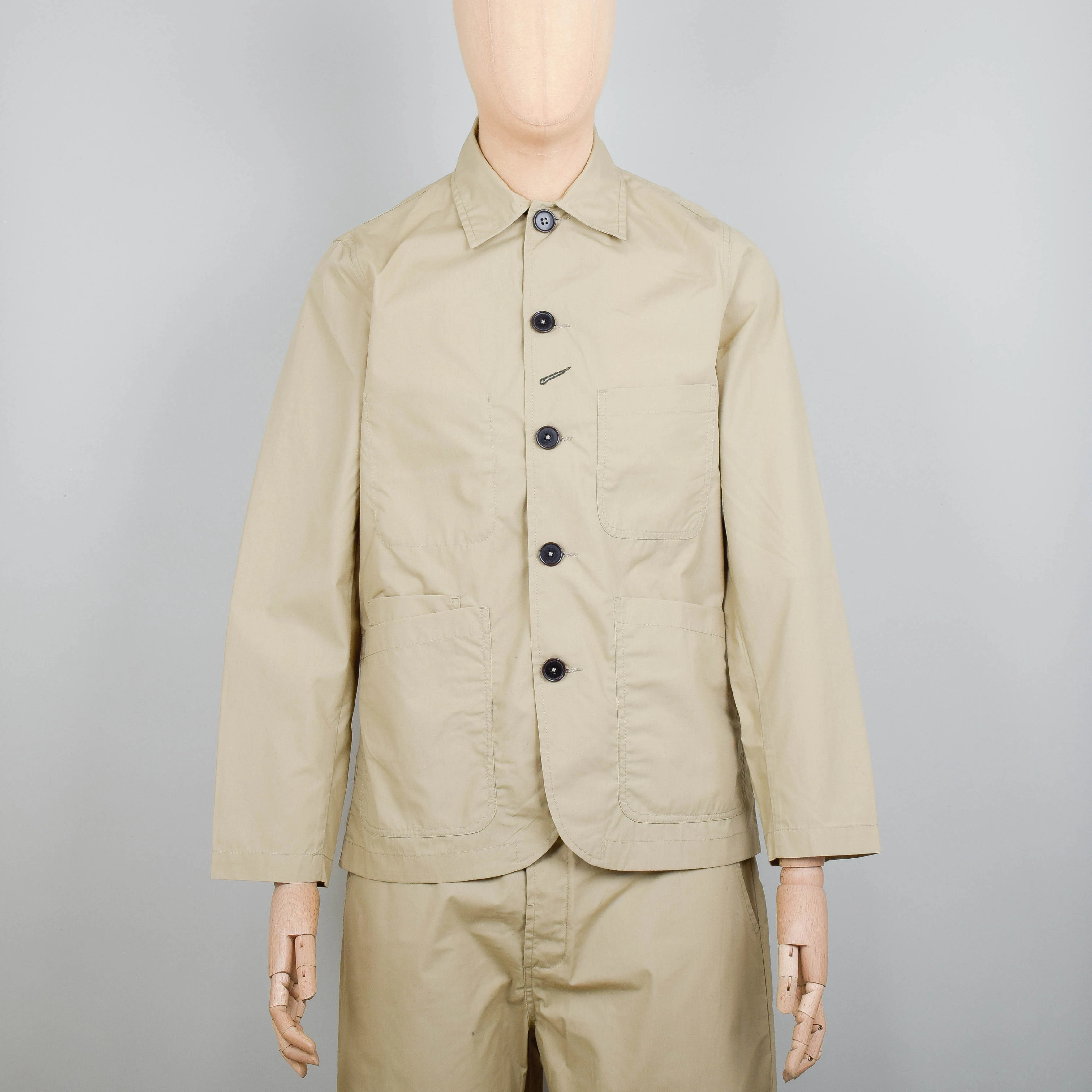 Universal Works Recycled Poly Tech Bakers Chore Jacket  - Sand