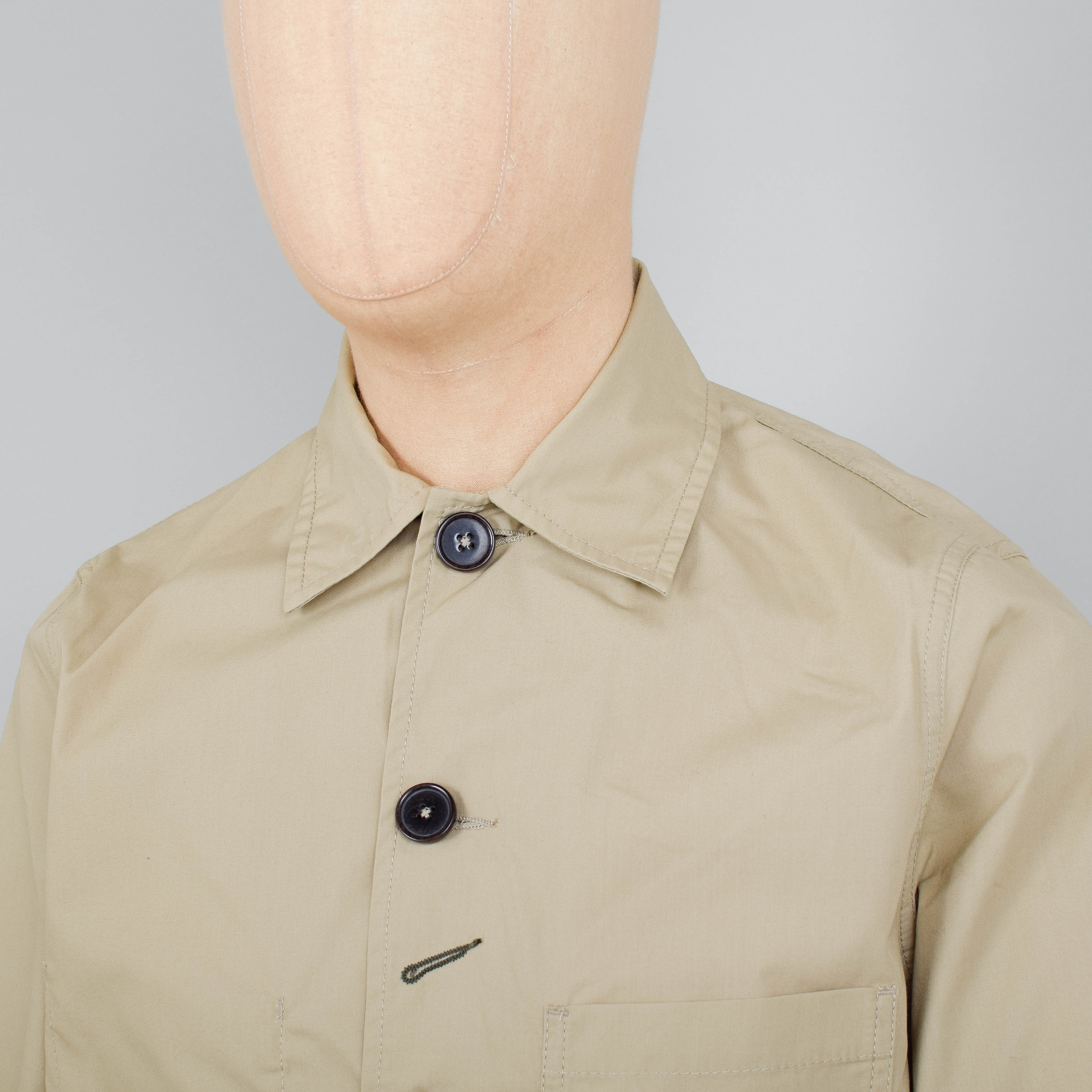 Universal Works Recycled Poly Tech Bakers Chore Jacket  - Sand - Image 2