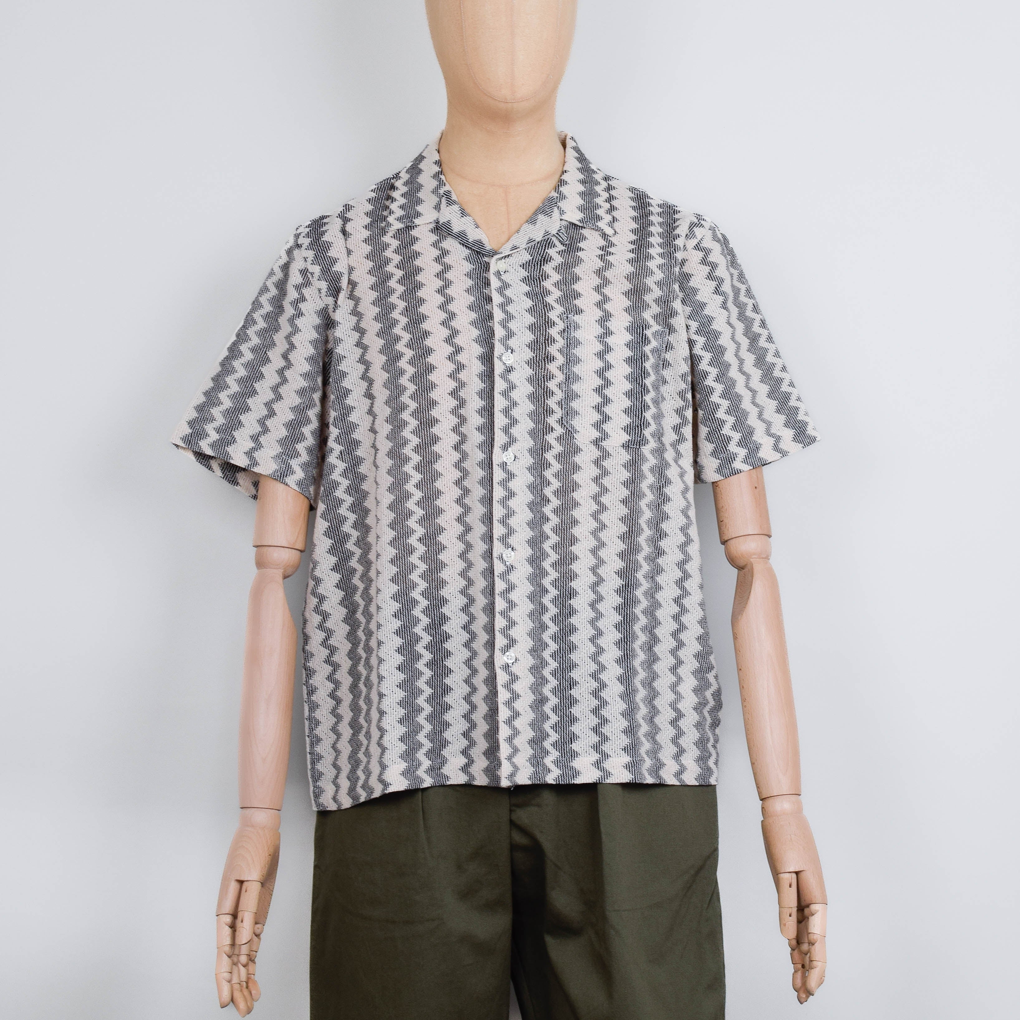 Universal Works Road Shirt Cotton Lattice - Charcoal