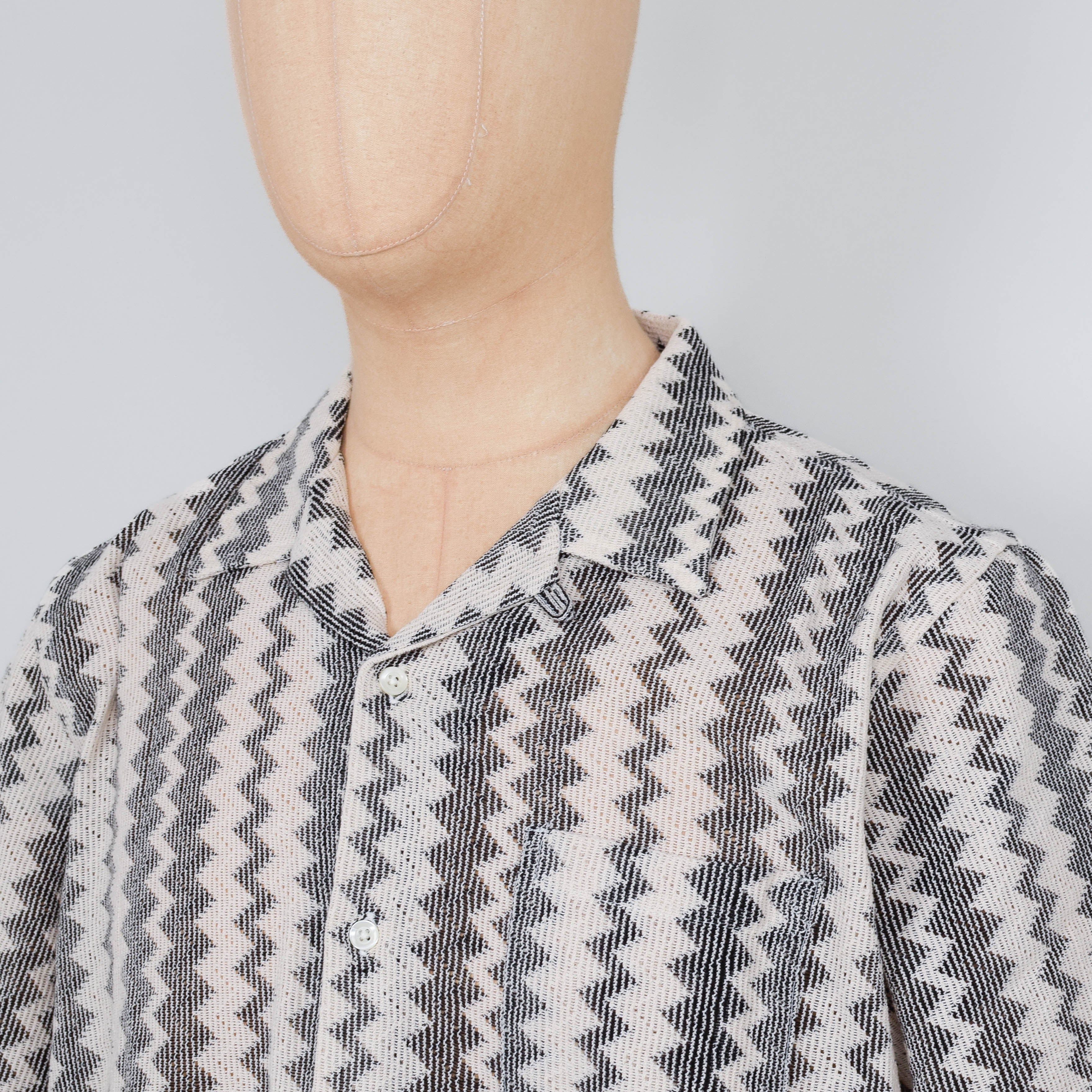 Universal Works Road Shirt Cotton Lattice - Charcoal - Image 2