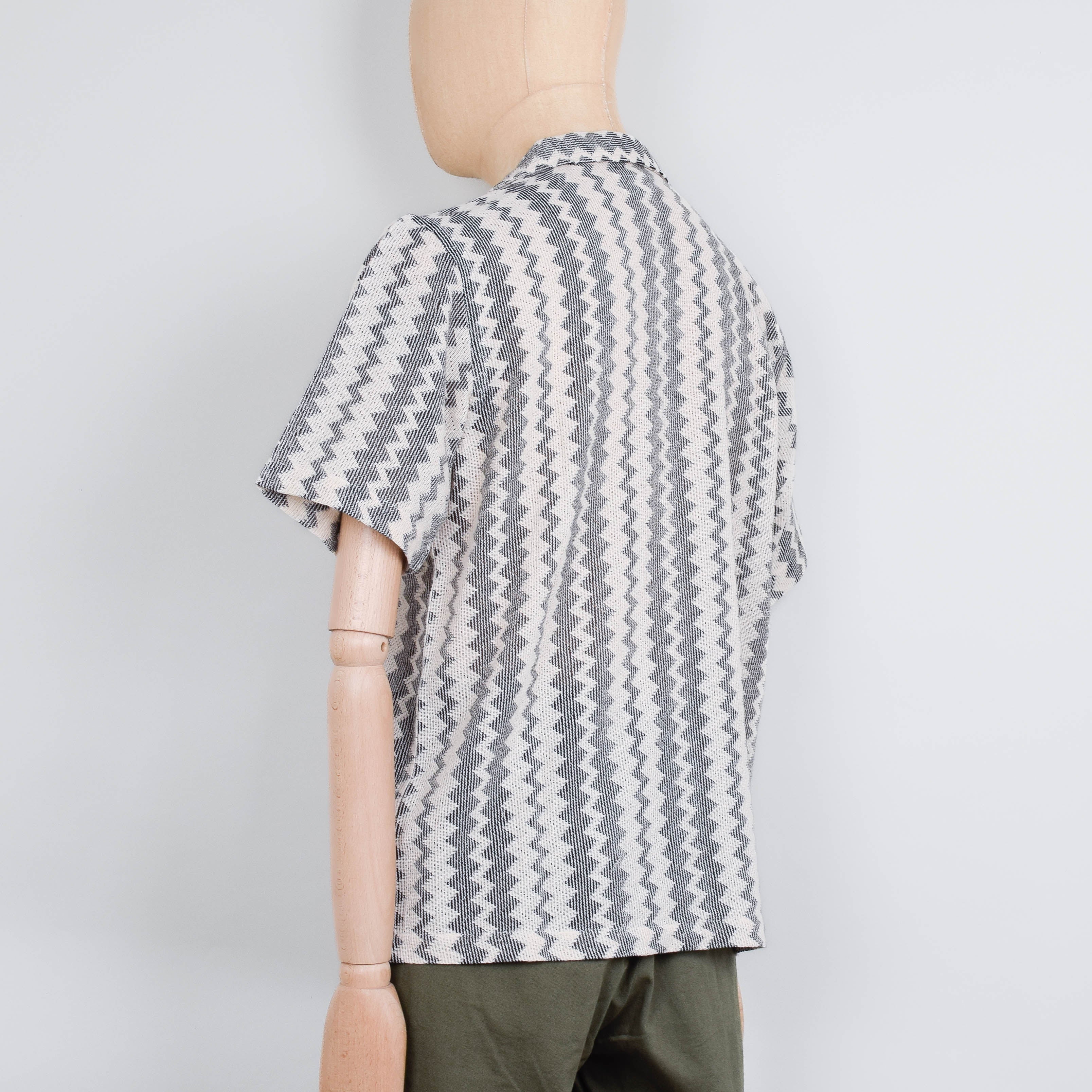 Universal Works Road Shirt Cotton Lattice - Charcoal - Image 3