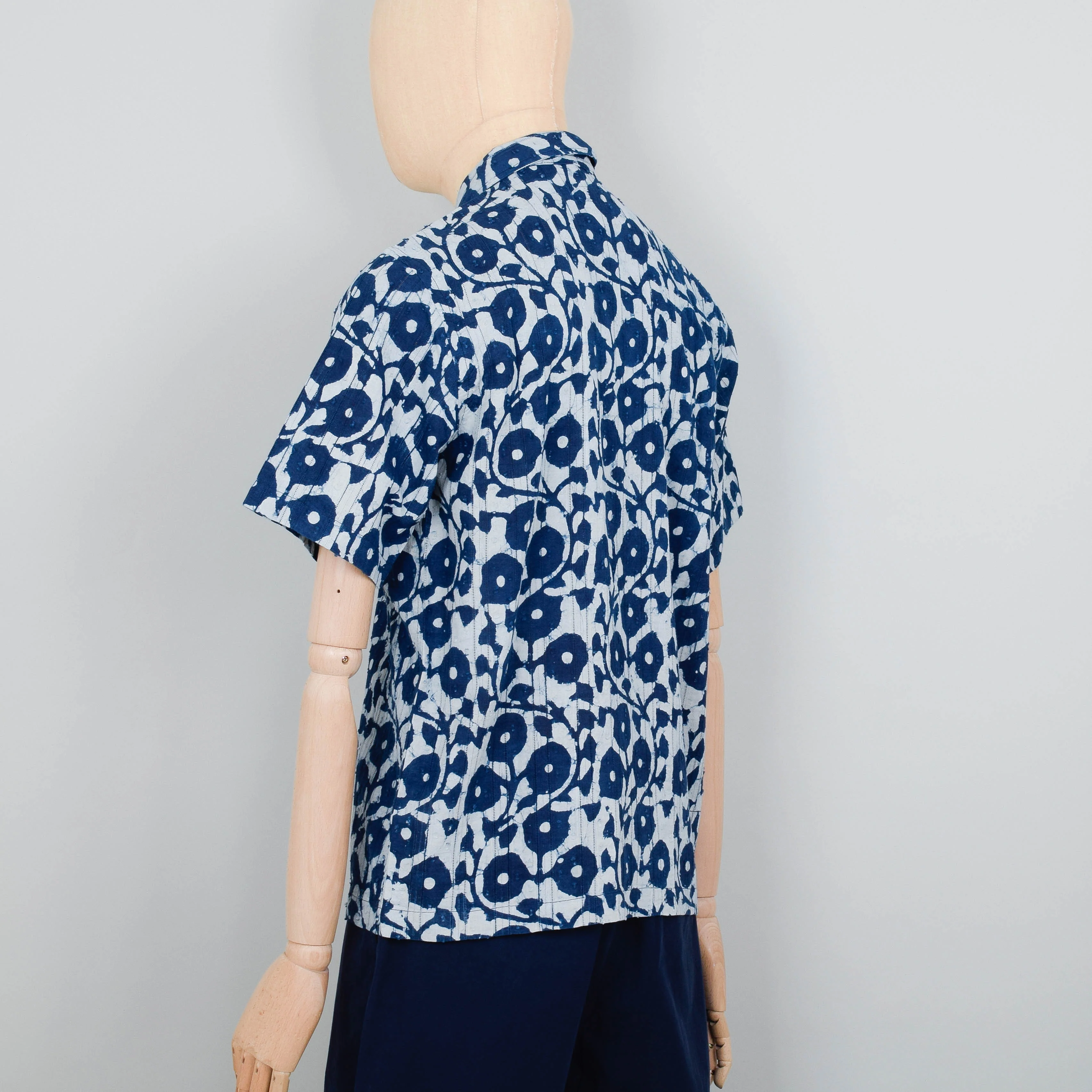Universal Works Road Shirt Hand Print Cotton - Indigo - Image 3