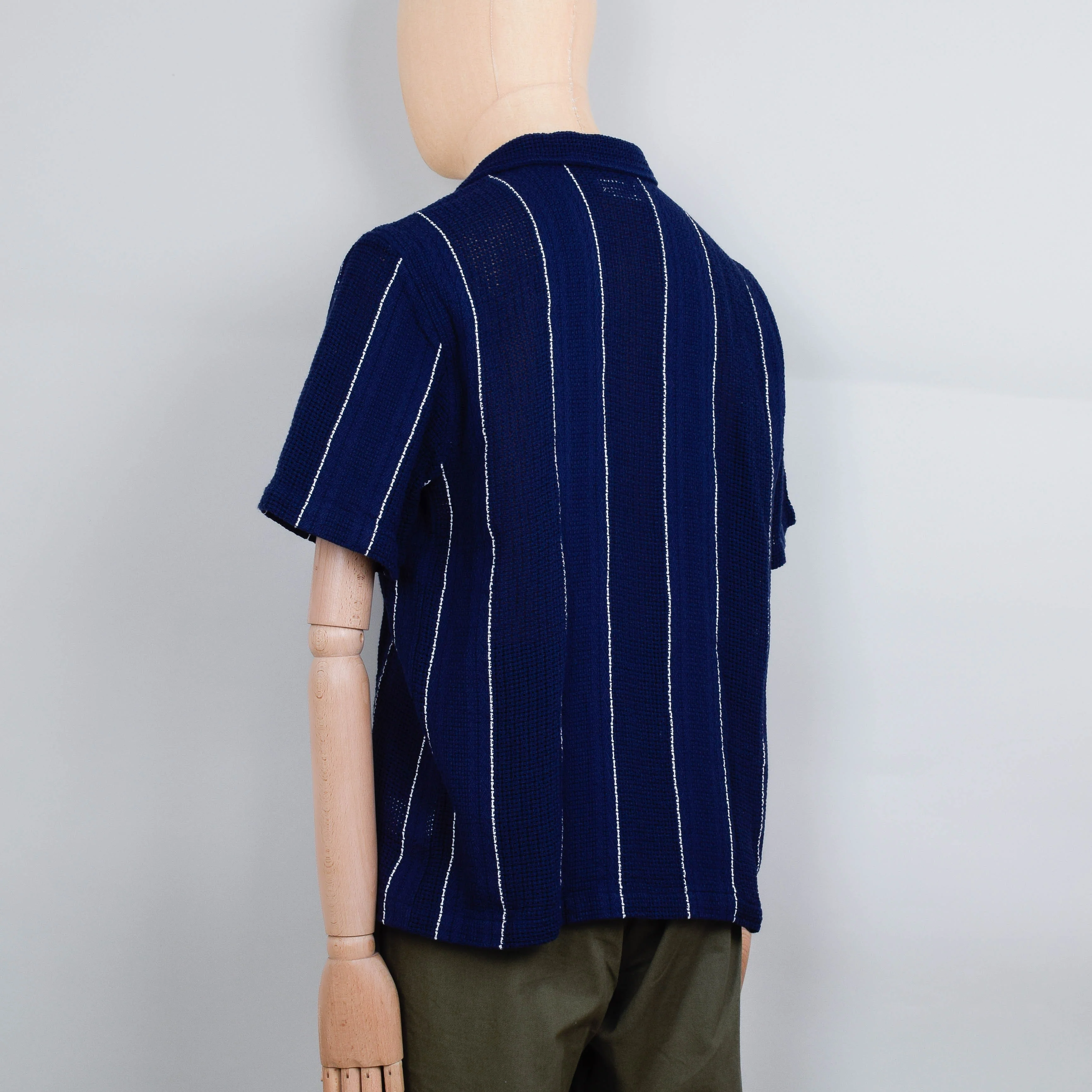 Universal Works Road Shirt Reef Stripe - Navy - Image 3