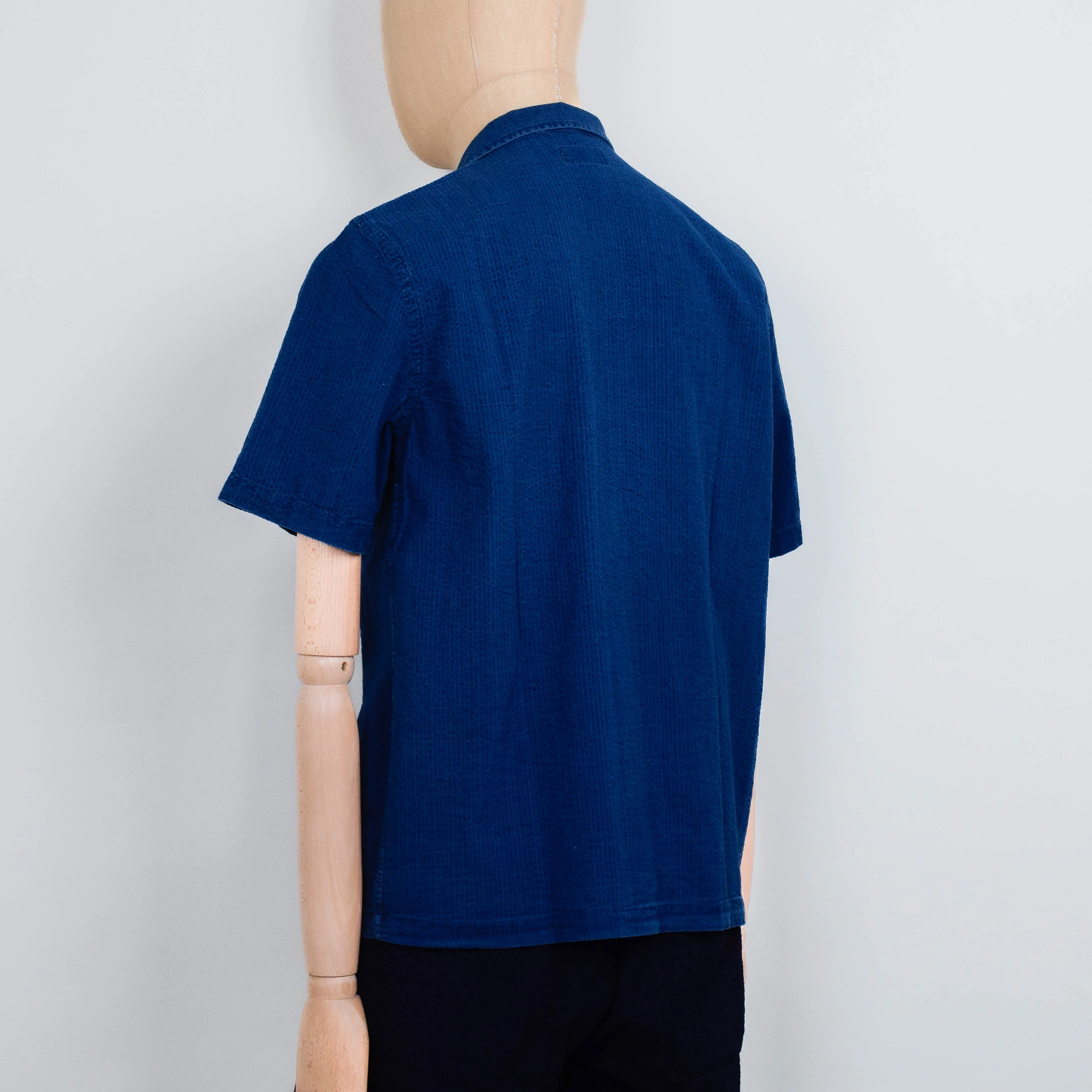 Universal Works Road Shirt Seersucker - Washed Indigo - Image 3