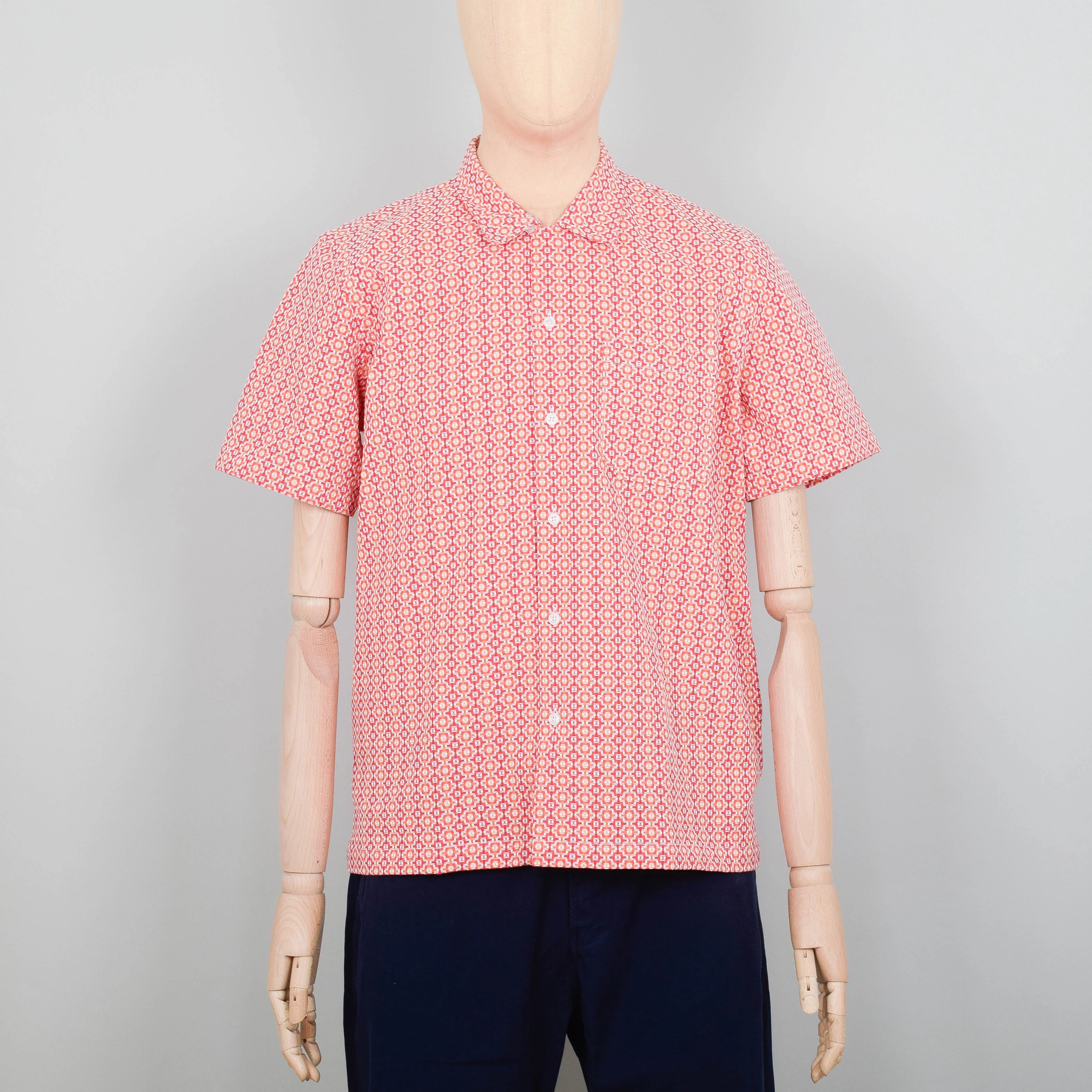 Universal Works Road Shirt Summer Check - Orange