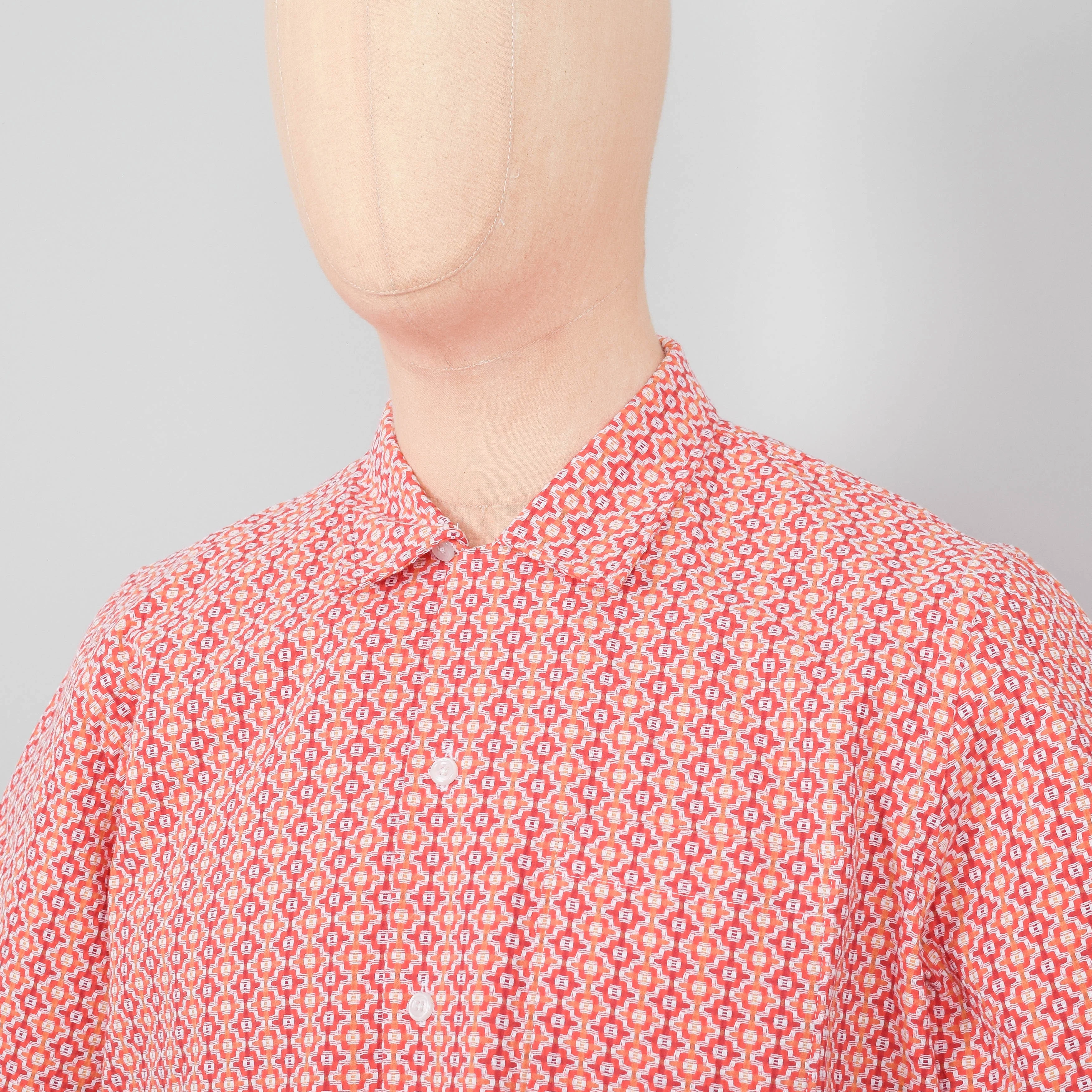 Universal Works Road Shirt Summer Check - Orange - Image 2