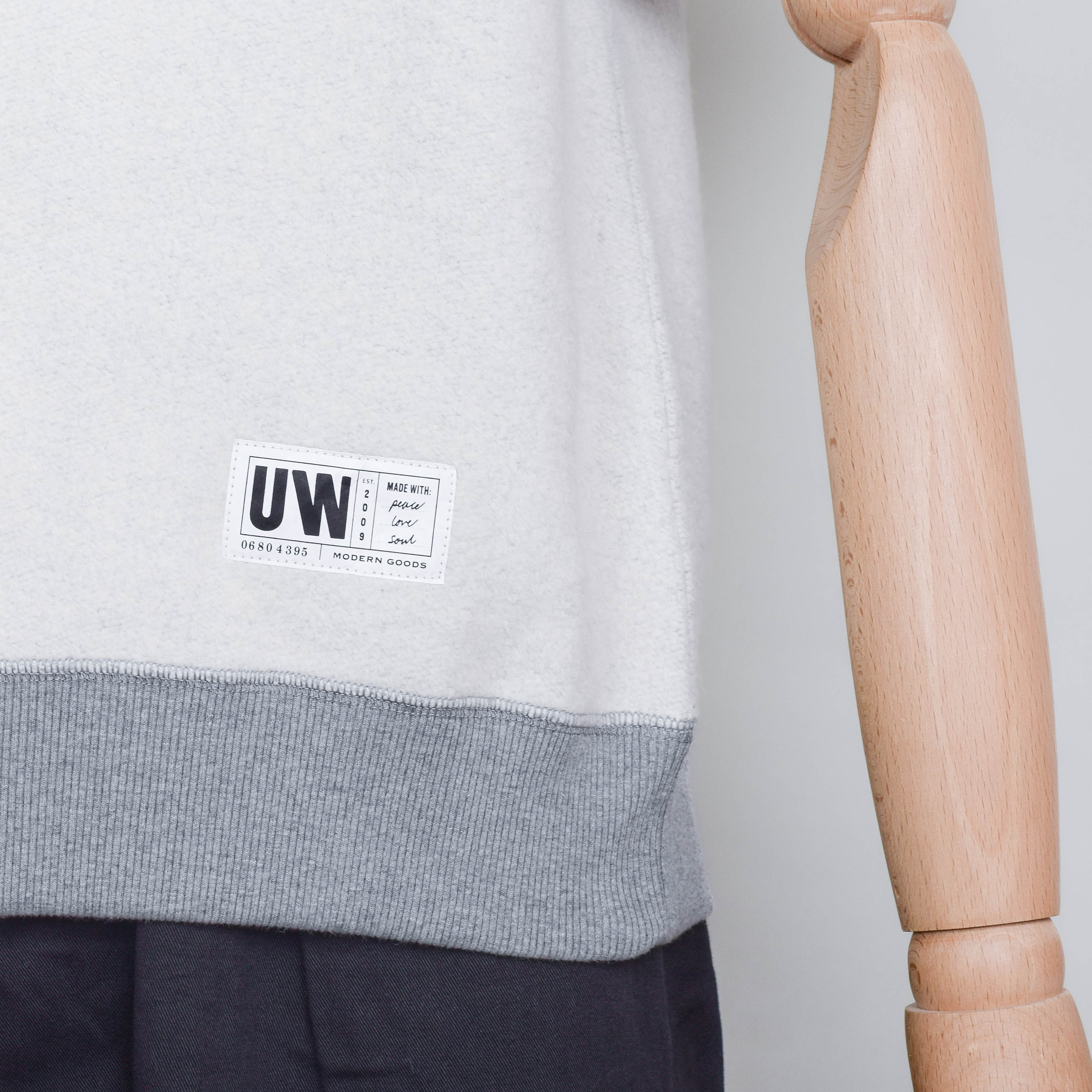 Universal Works Short Sleeve Crew - Grey Marl - Image 3