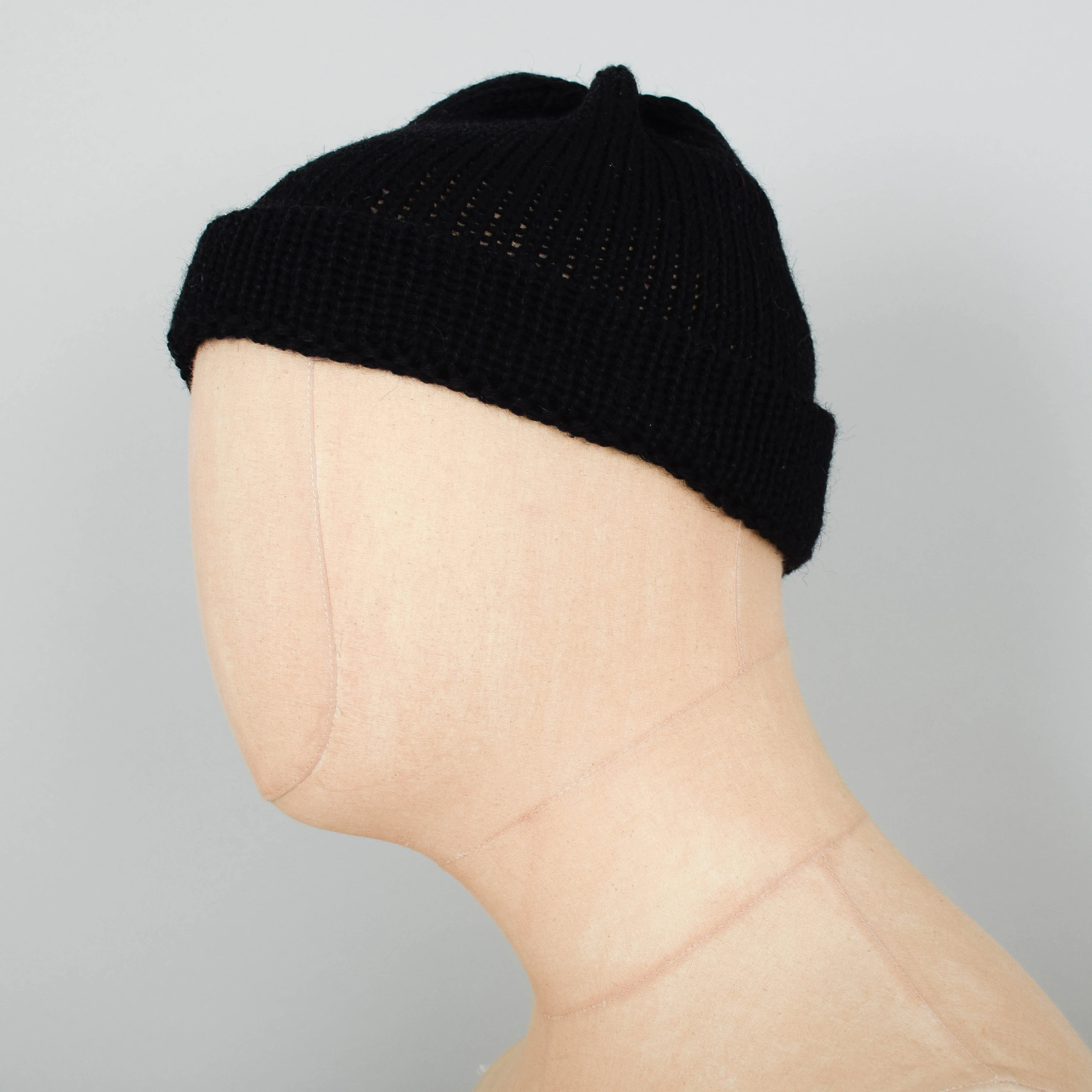 Universal Works Short Watch Cap British Wool - Black - Image 2