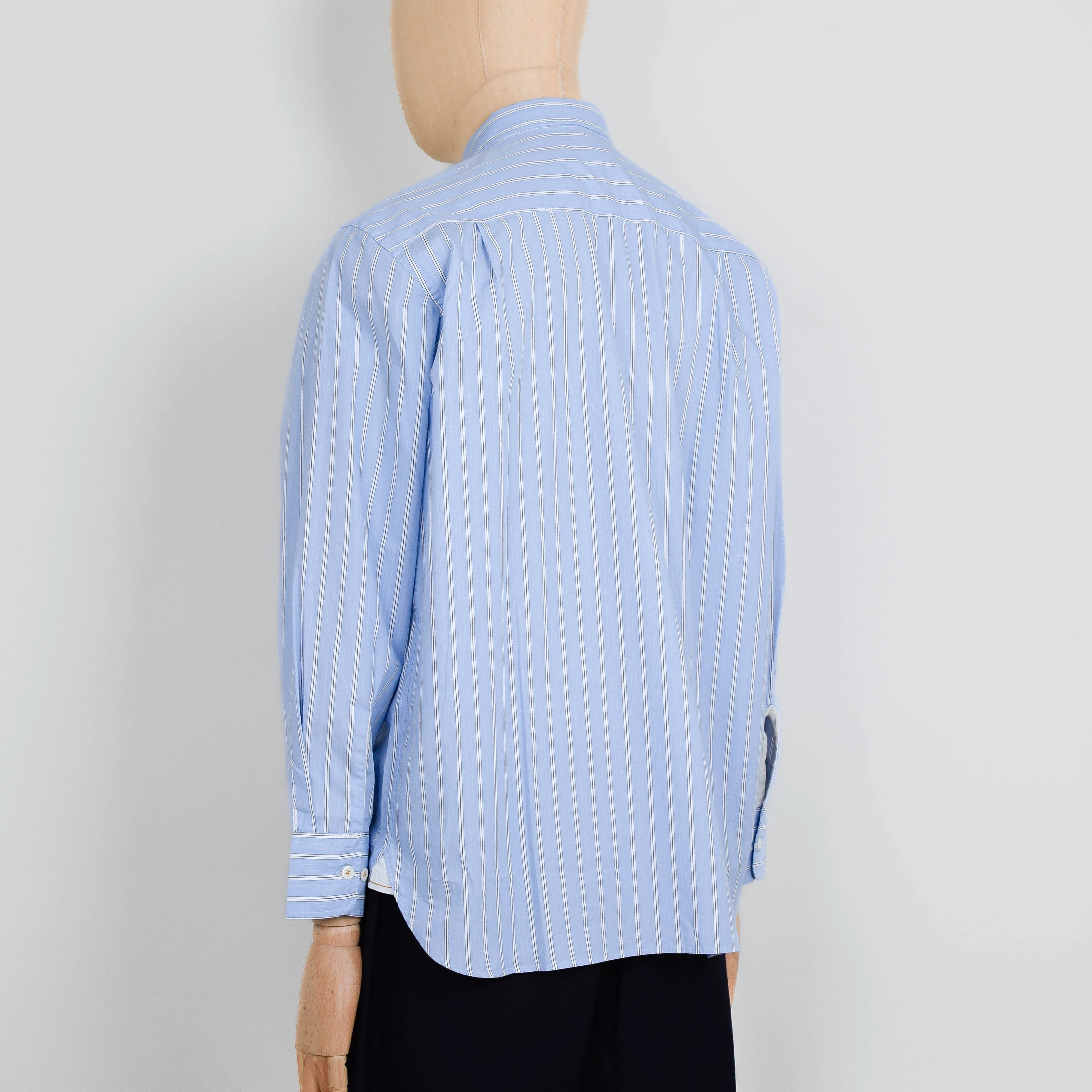 Universal Works Square Pocket Shirt - MC Stripe Blue - Image 3