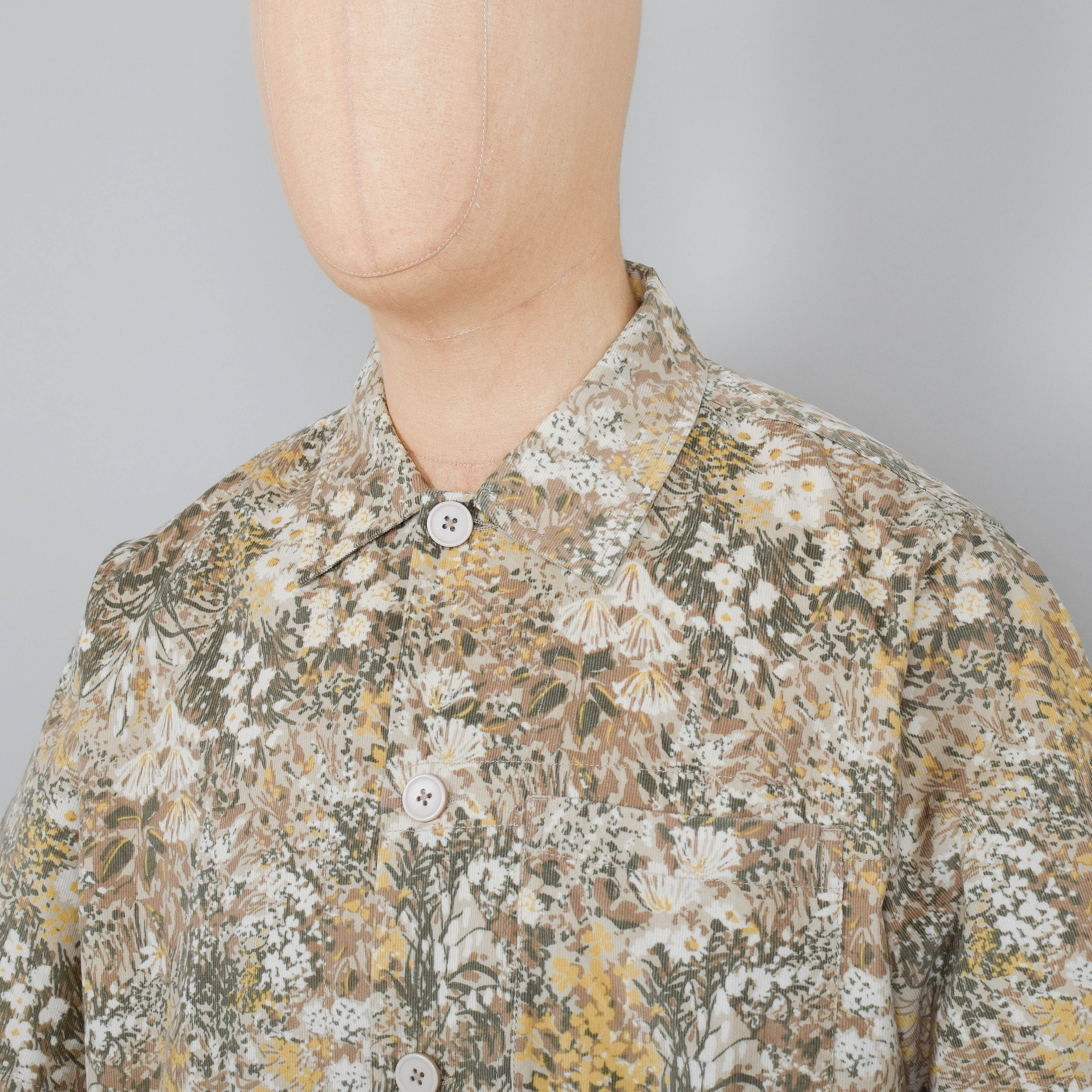 Universal Works Tech Overshirt Garden Cord - Sand - Image 2
