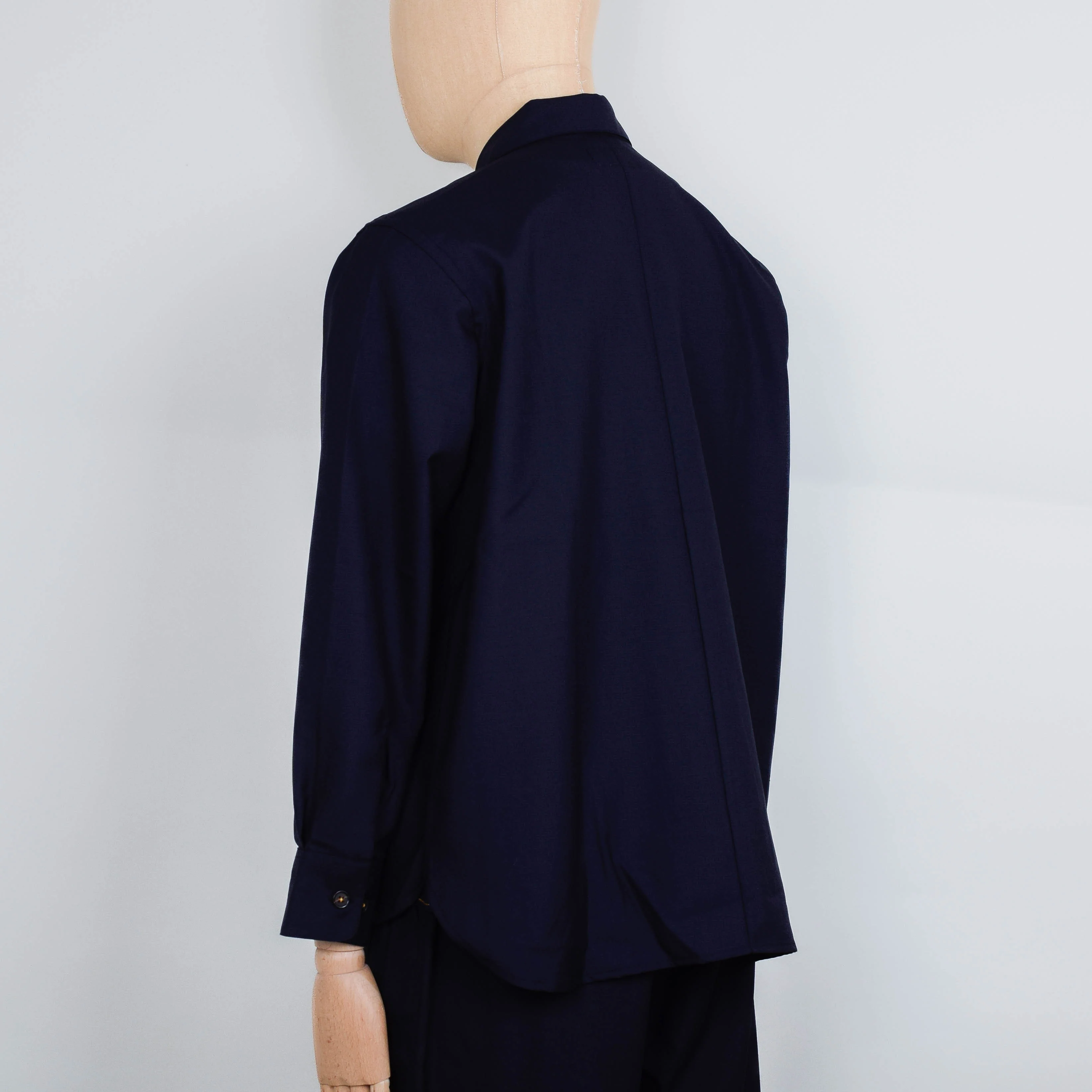 Universal Works Travail Overshirt Tropical Suiting - Navy - Image 3