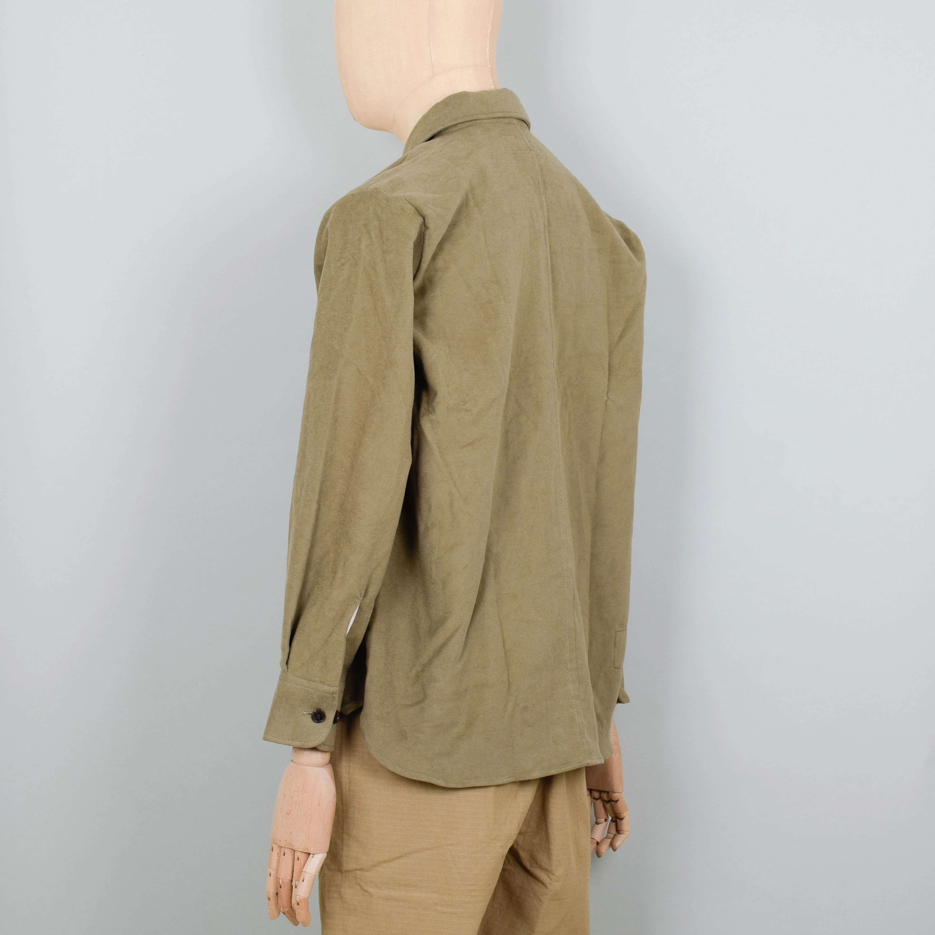 Universal Works Travail Shirt Lightweight Moleskin - Lovat - Image 3