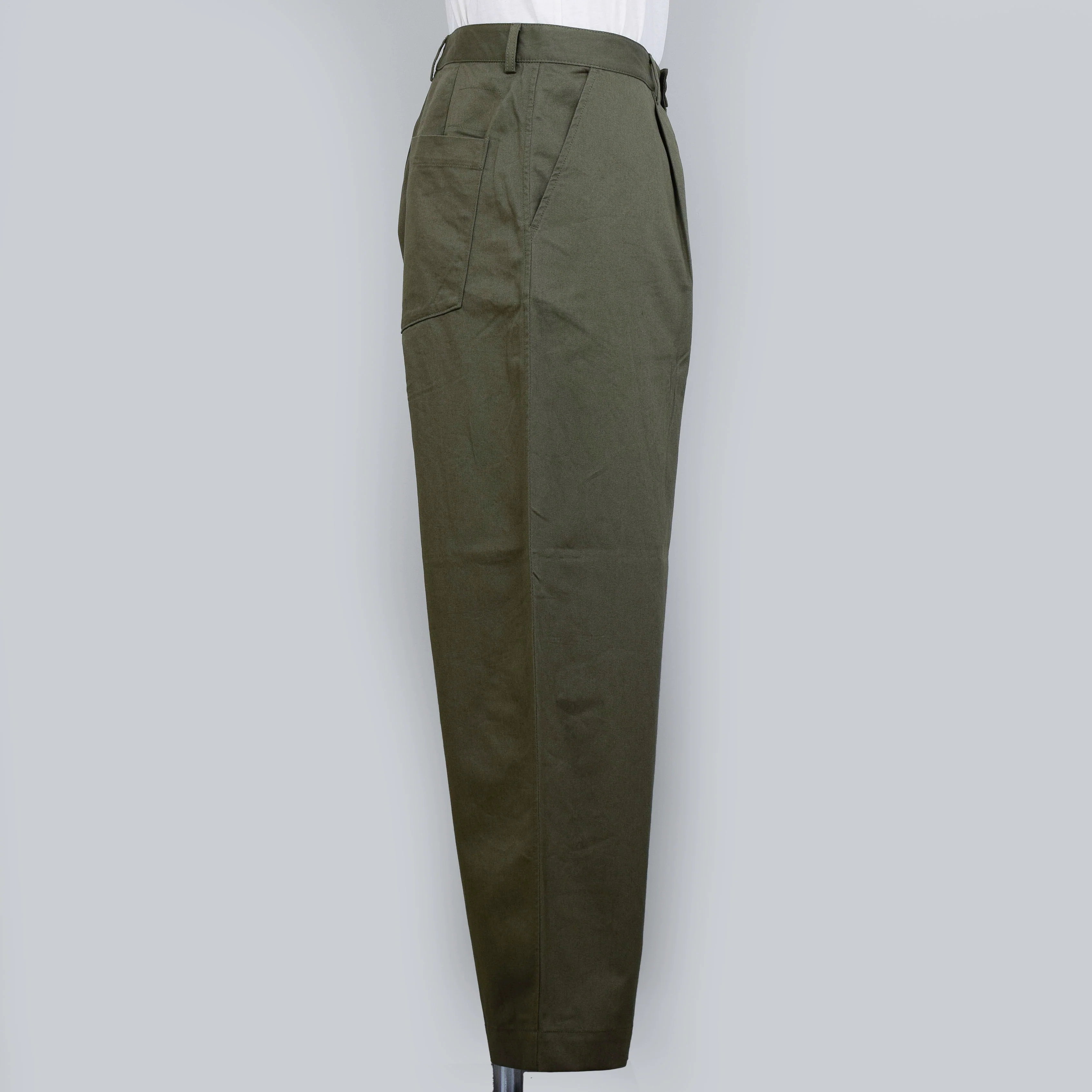 Universal Works Duke Pant Twill - Light Olive - Image 2
