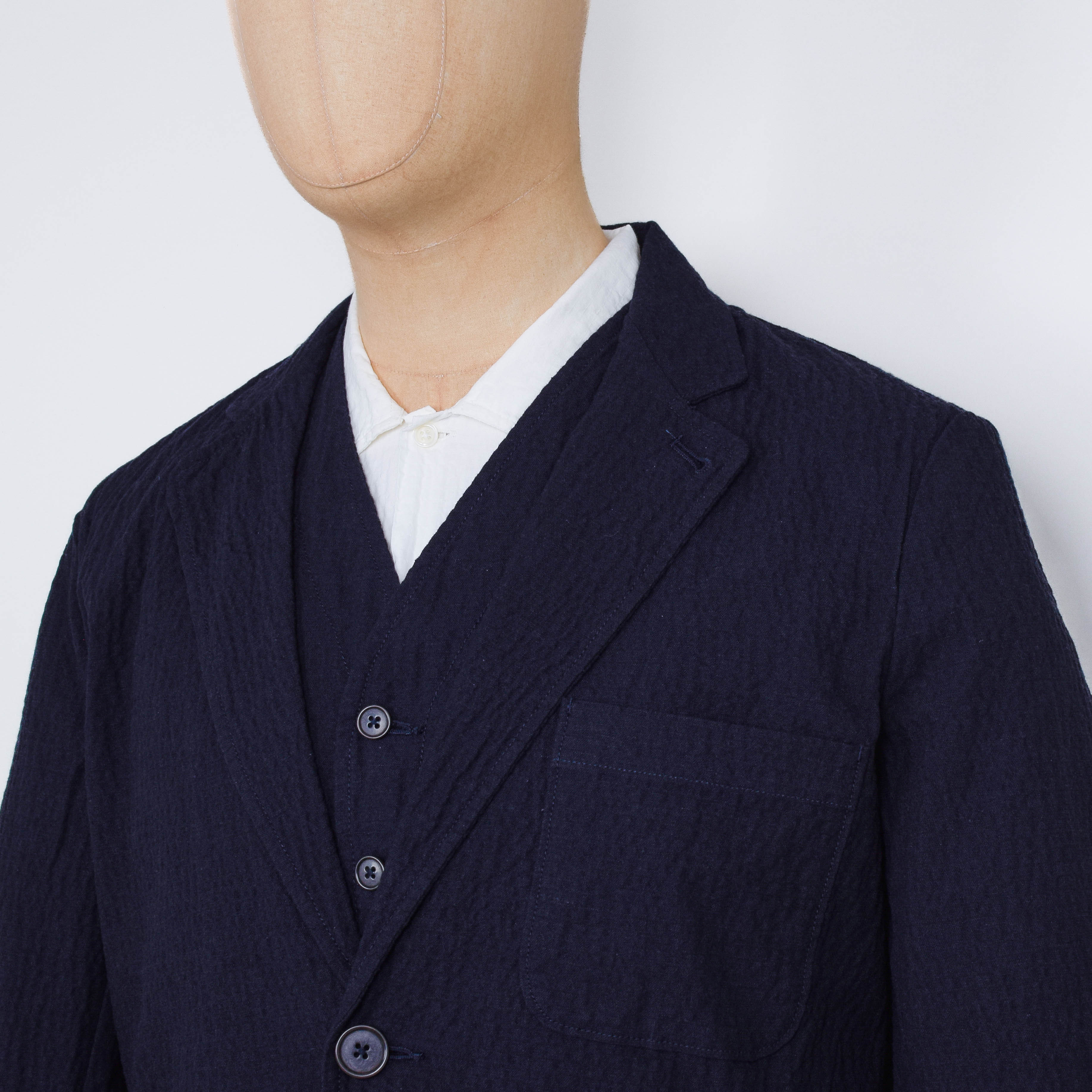 Universal Works Two Button Jacket Ospina Cotton - Dark Navy - Image 5