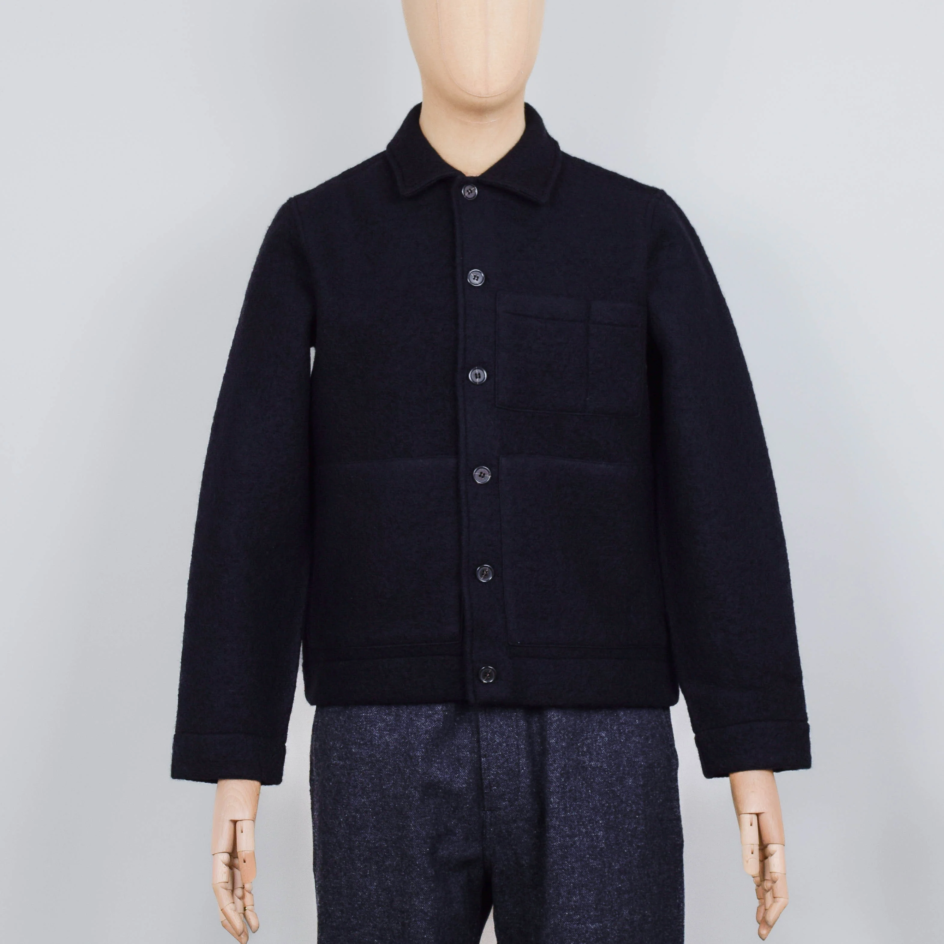 Universal Works Uniform Jacket Wool Fleece - Black