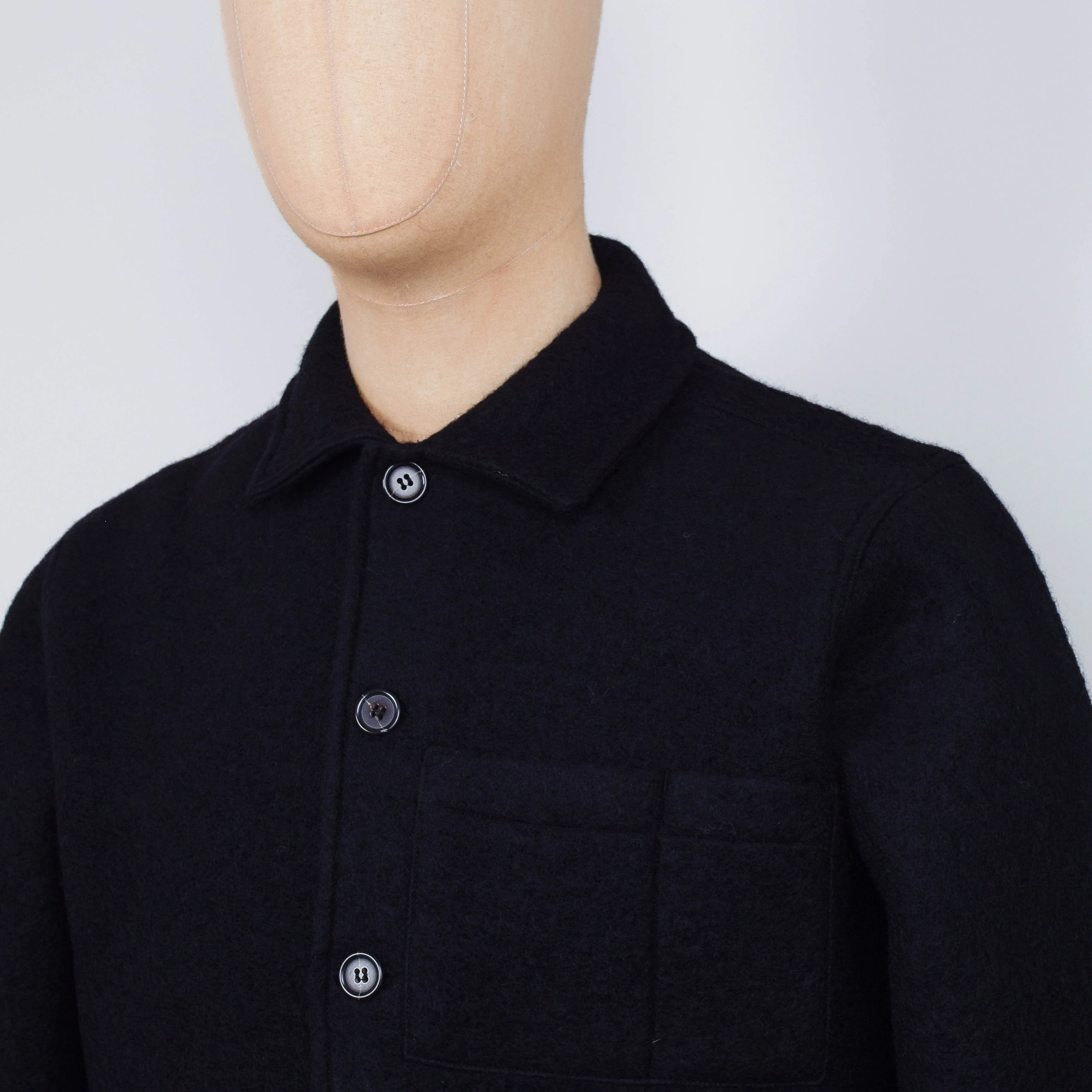 Universal Works Uniform Jacket Wool Fleece - Black - Image 2