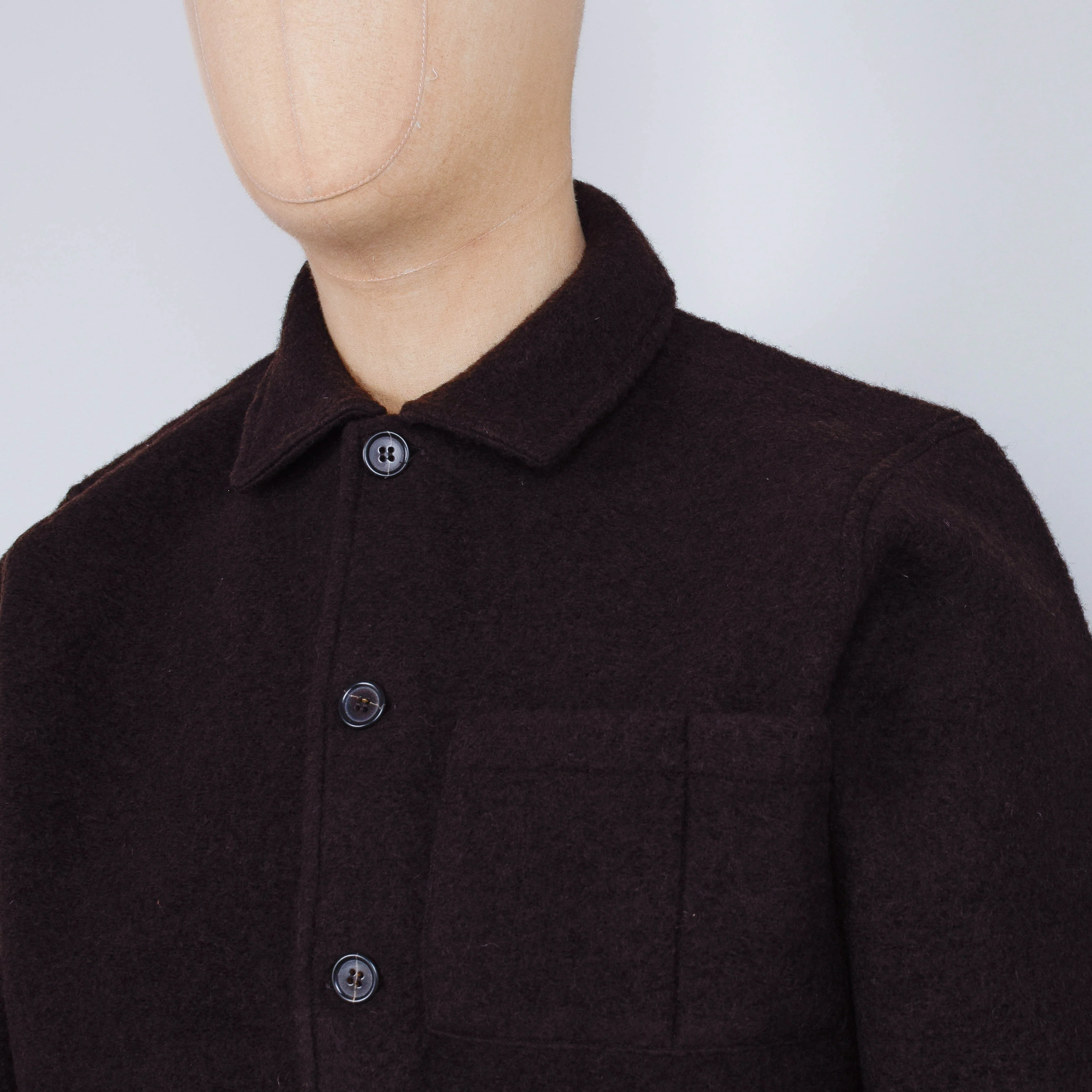 Universal Works Uniform Jacket Wool Fleece - Brown - Image 2