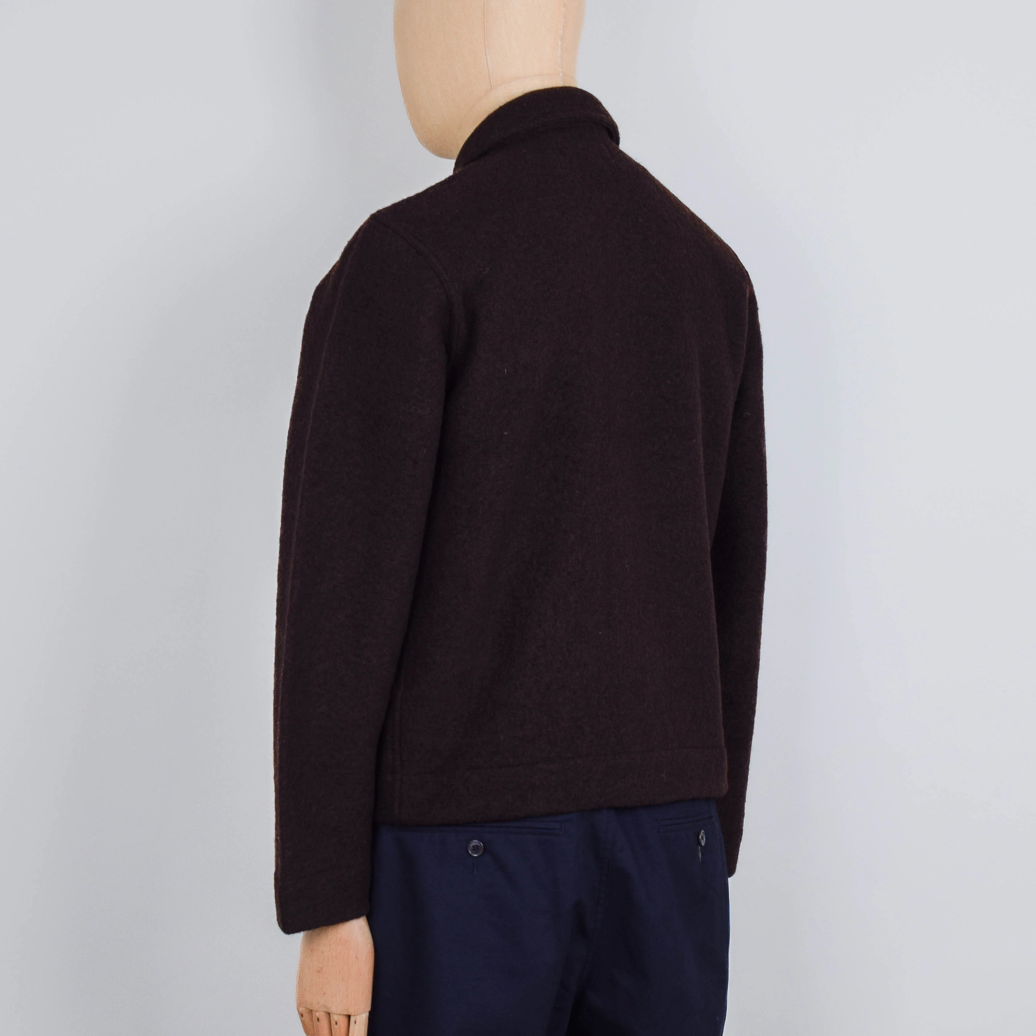 Universal Works Uniform Jacket Wool Fleece - Brown - Image 3