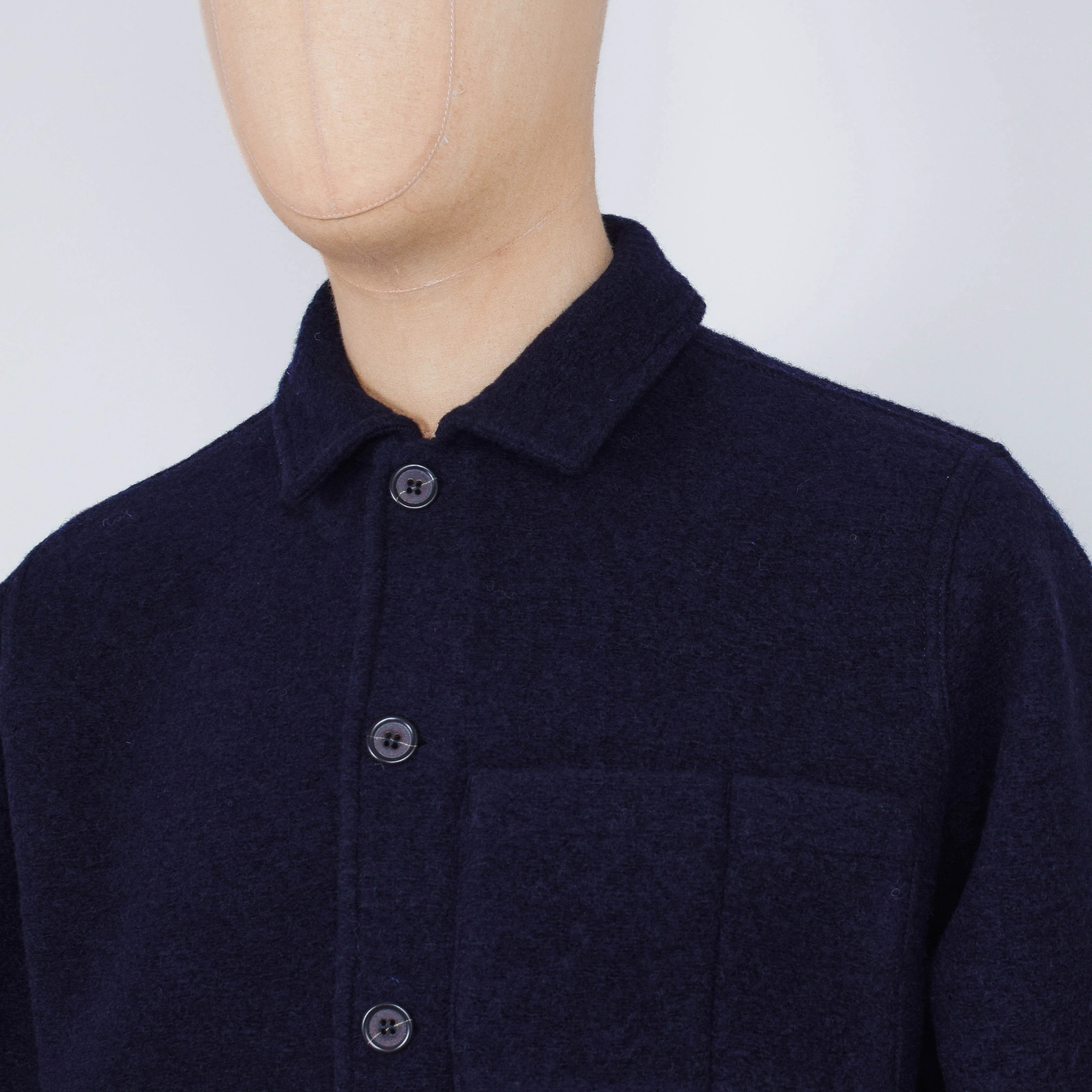 Universal Works Uniform Jacket Wool Fleece - Navy - Image 2