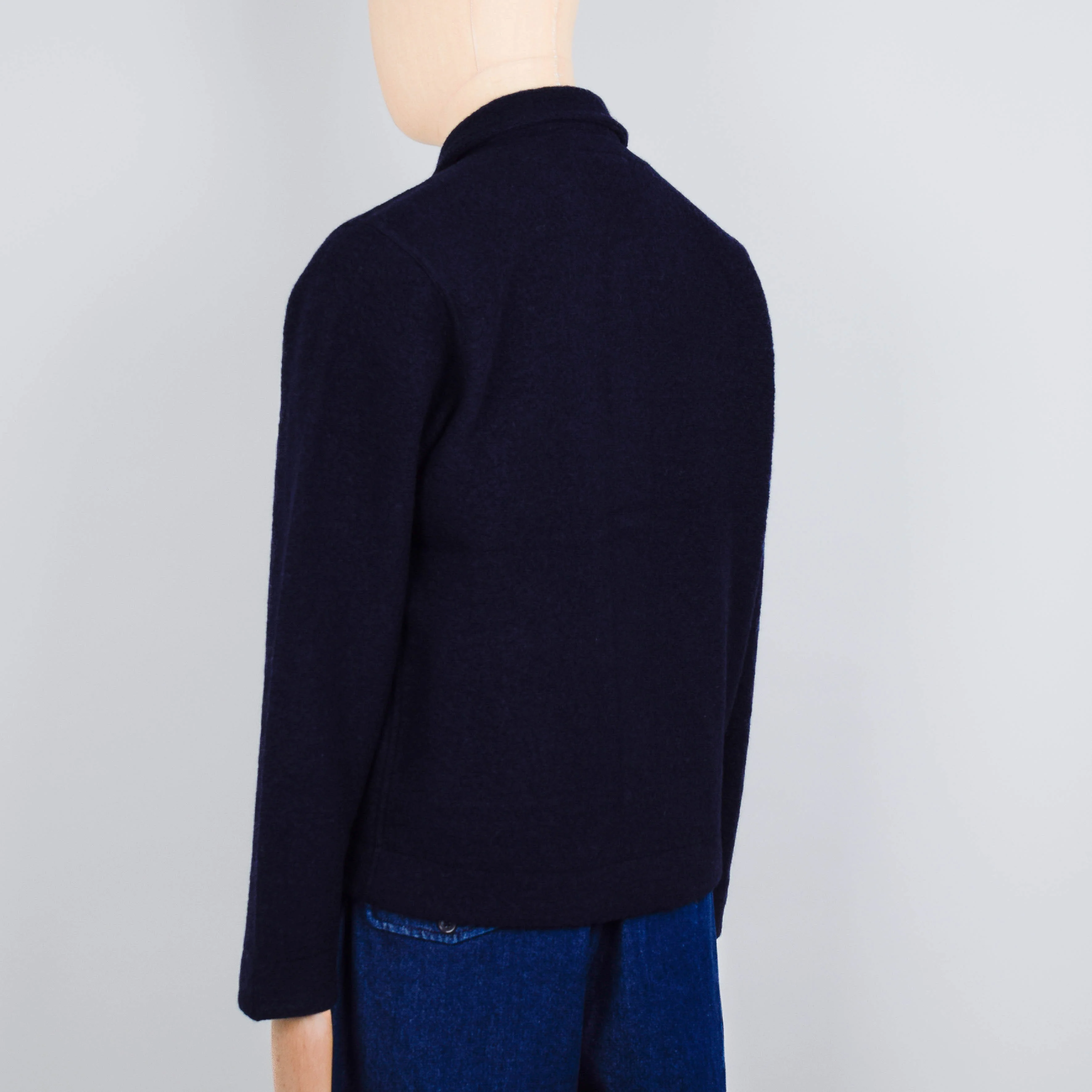 Universal Works Uniform Jacket Wool Fleece - Navy - Image 3