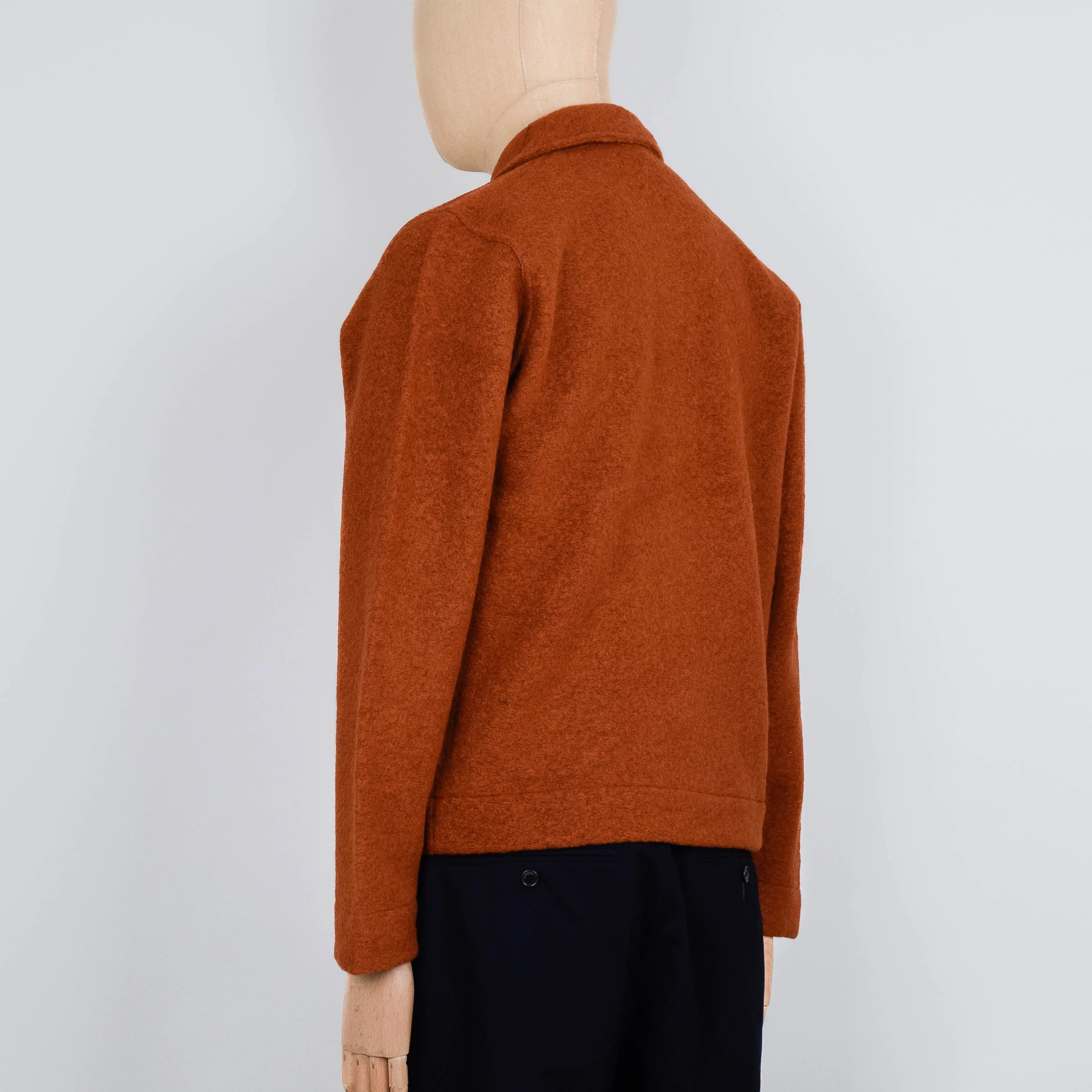 Universal Works Uniform Jacket Wool Fleece - Rust - Image 3