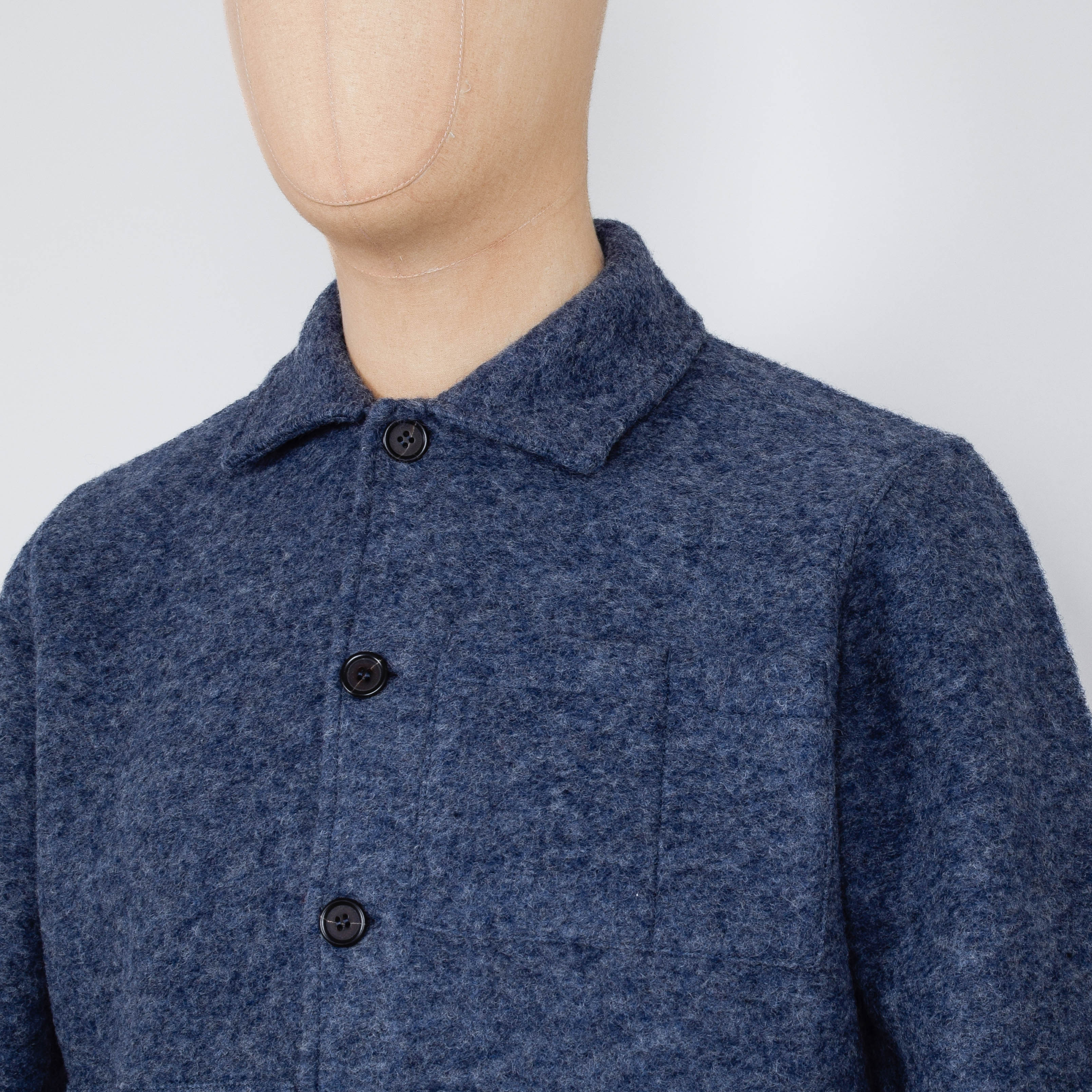 Universal Works Uniform Jacket Wool Fleece - Slate Blue - Image 2