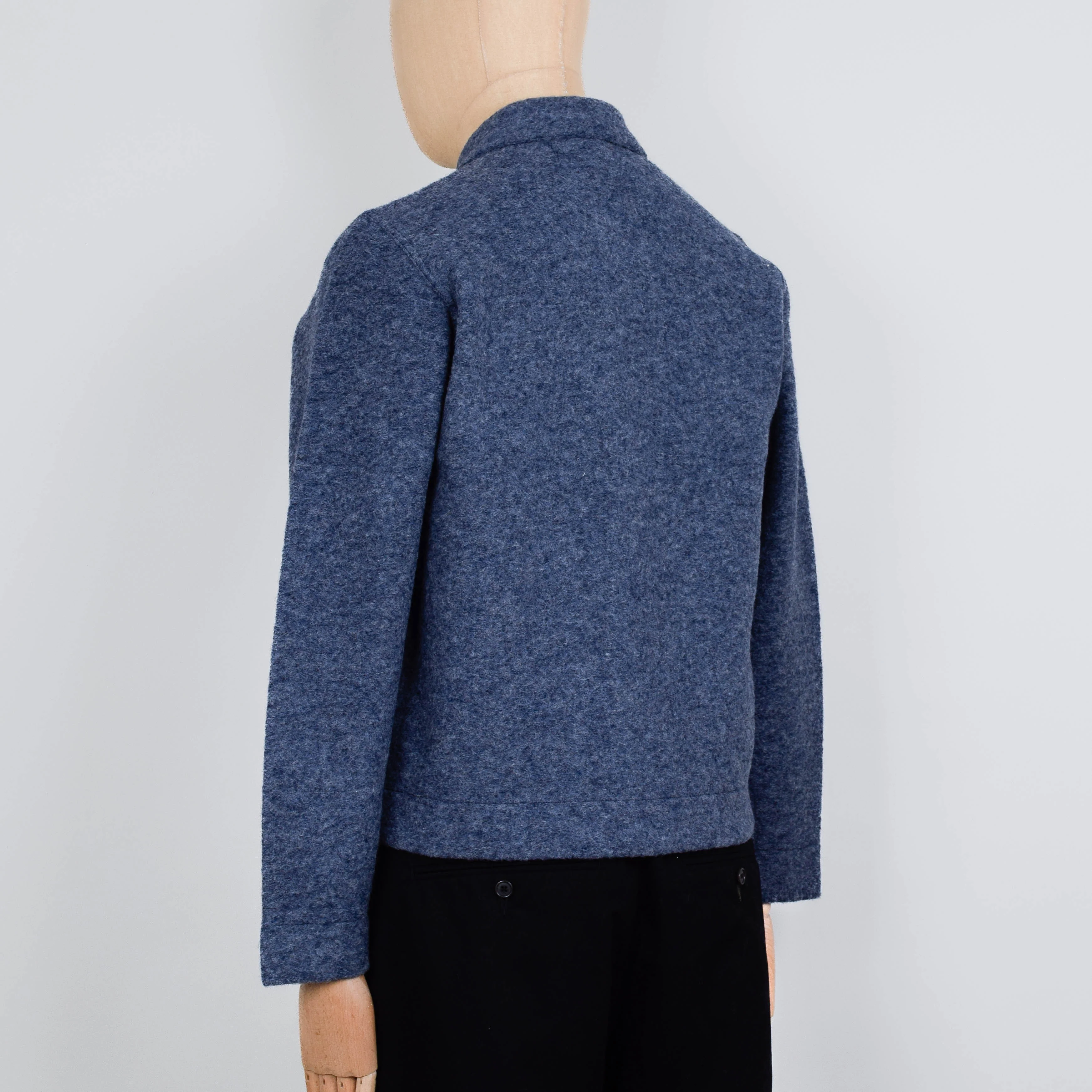 Universal Works Uniform Jacket Wool Fleece - Slate Blue - Image 3