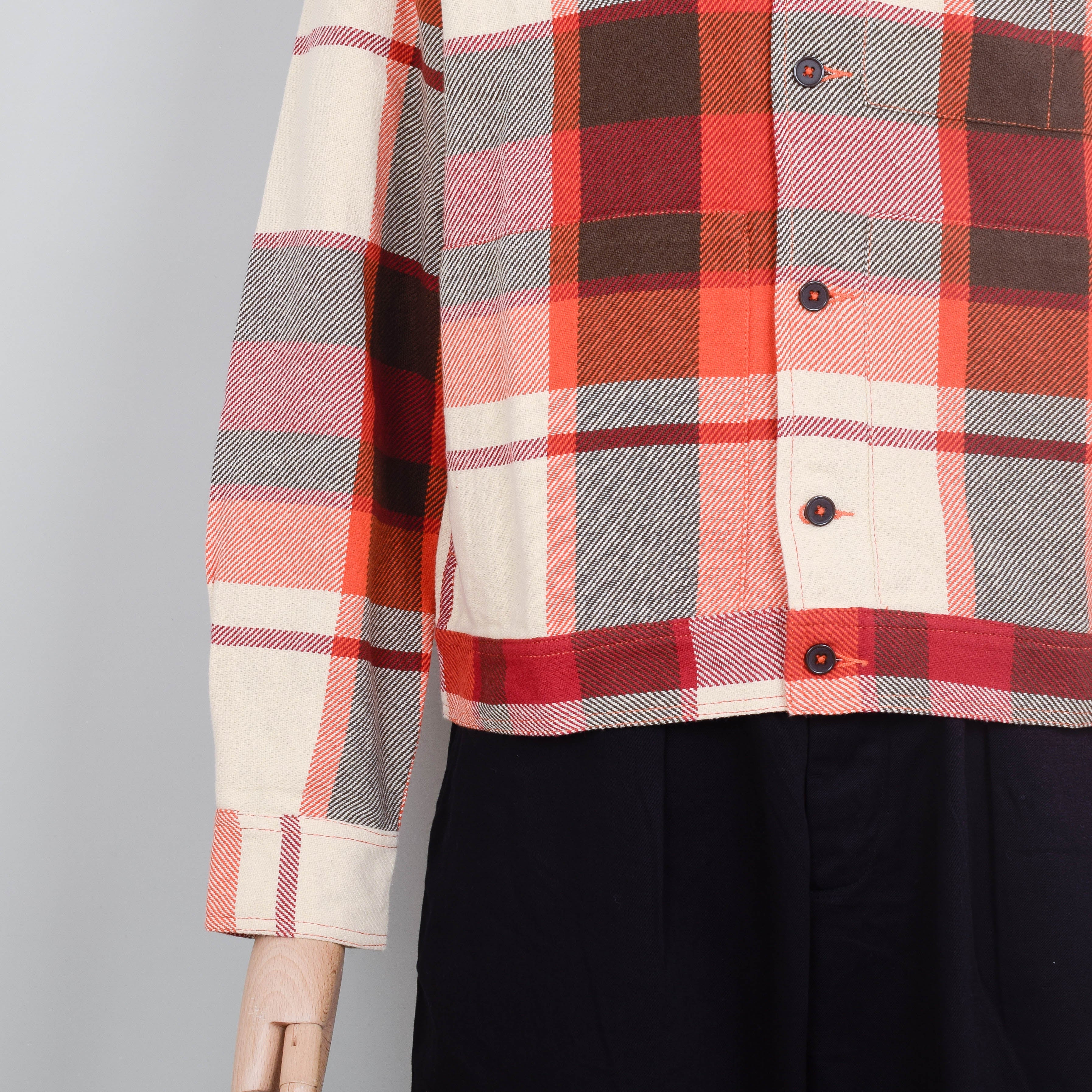 Universal Works Uniform Shirt - Earth Red Check - Image 3