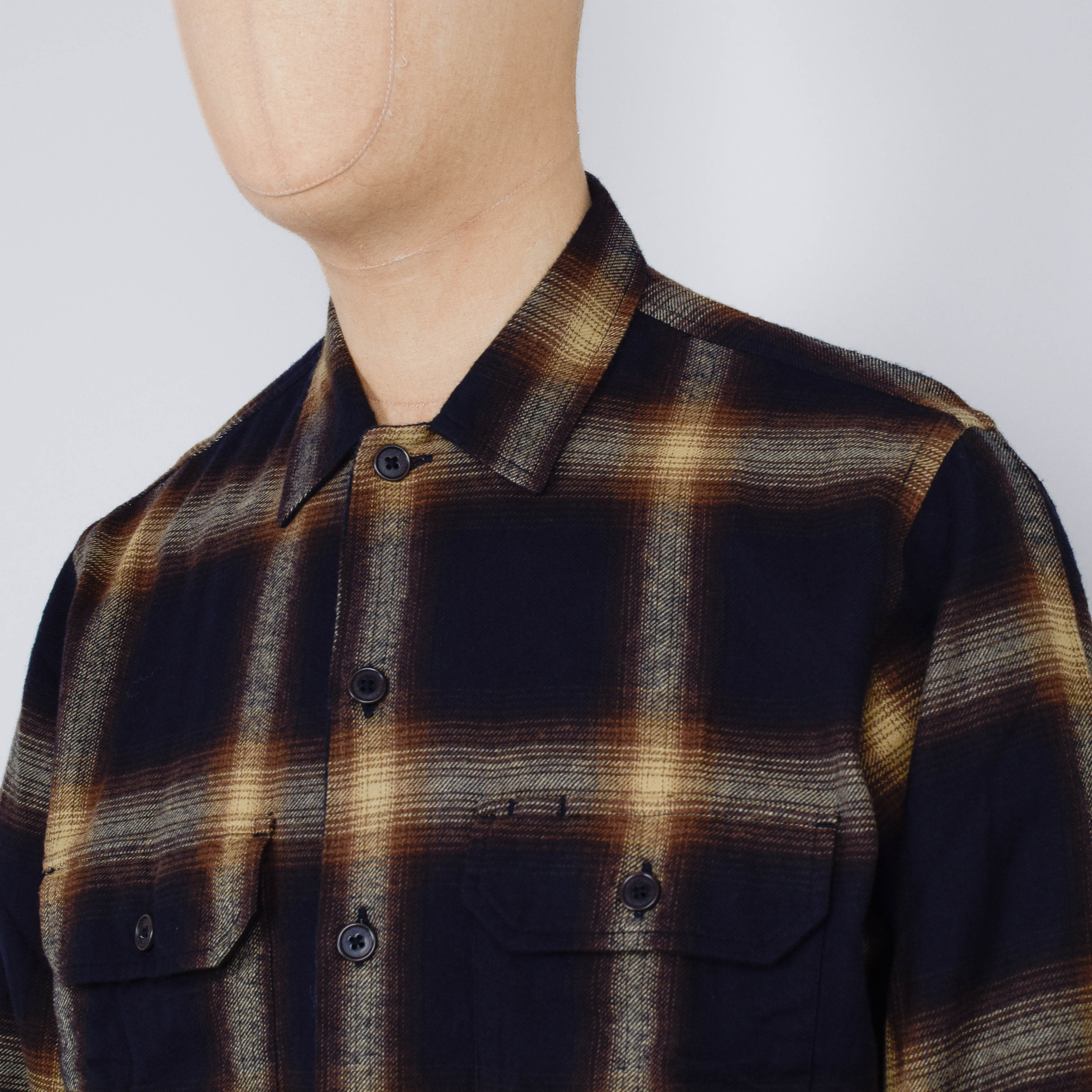 Universal Works Utility Shirt Canyon Check - Navy - Image 2