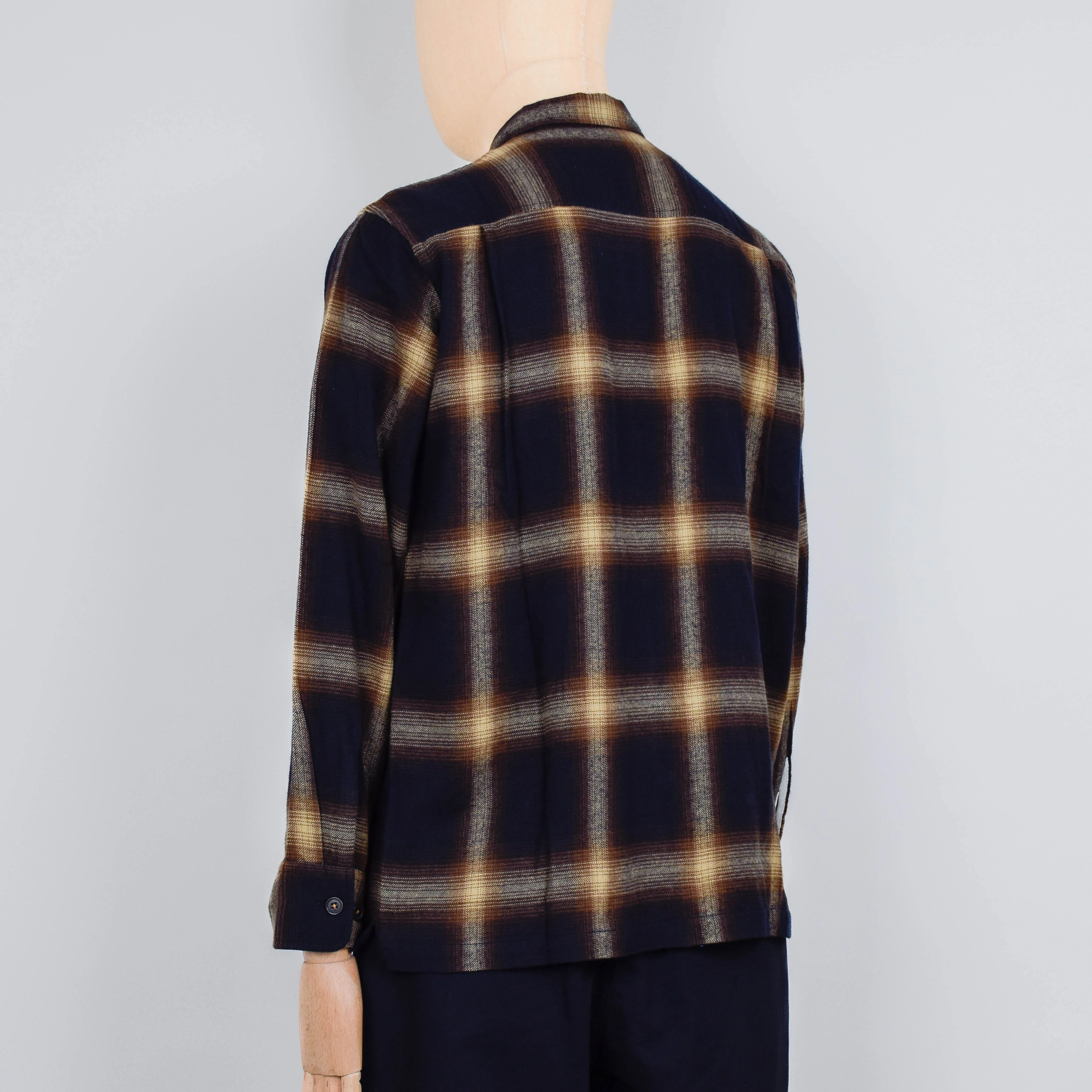 Universal Works Utility Shirt Canyon Check - Navy - Image 3