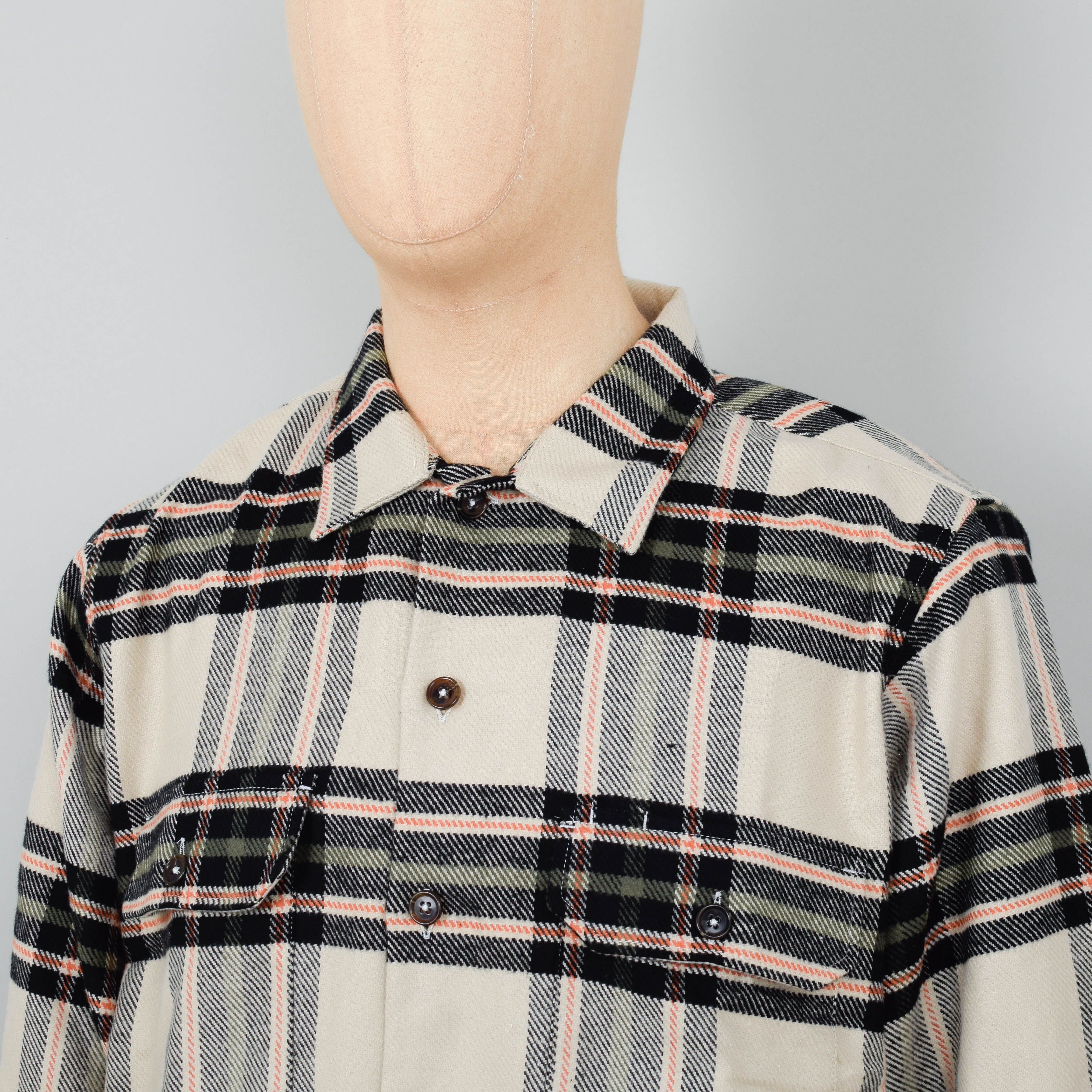 Universal Works Utility Shirt Cosy Check - Charcoal - Image 2
