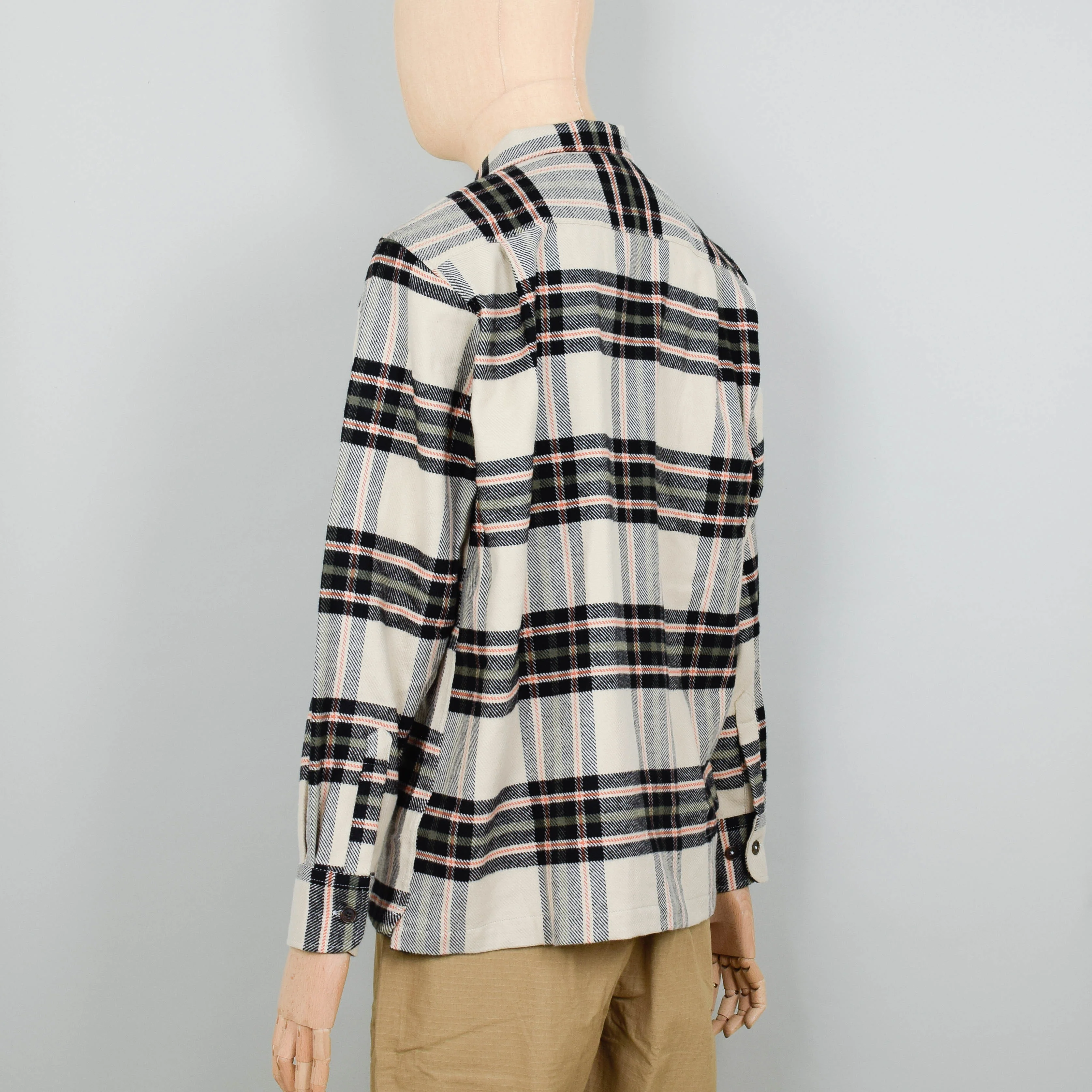 Universal Works Utility Shirt Cosy Check - Charcoal - Image 3