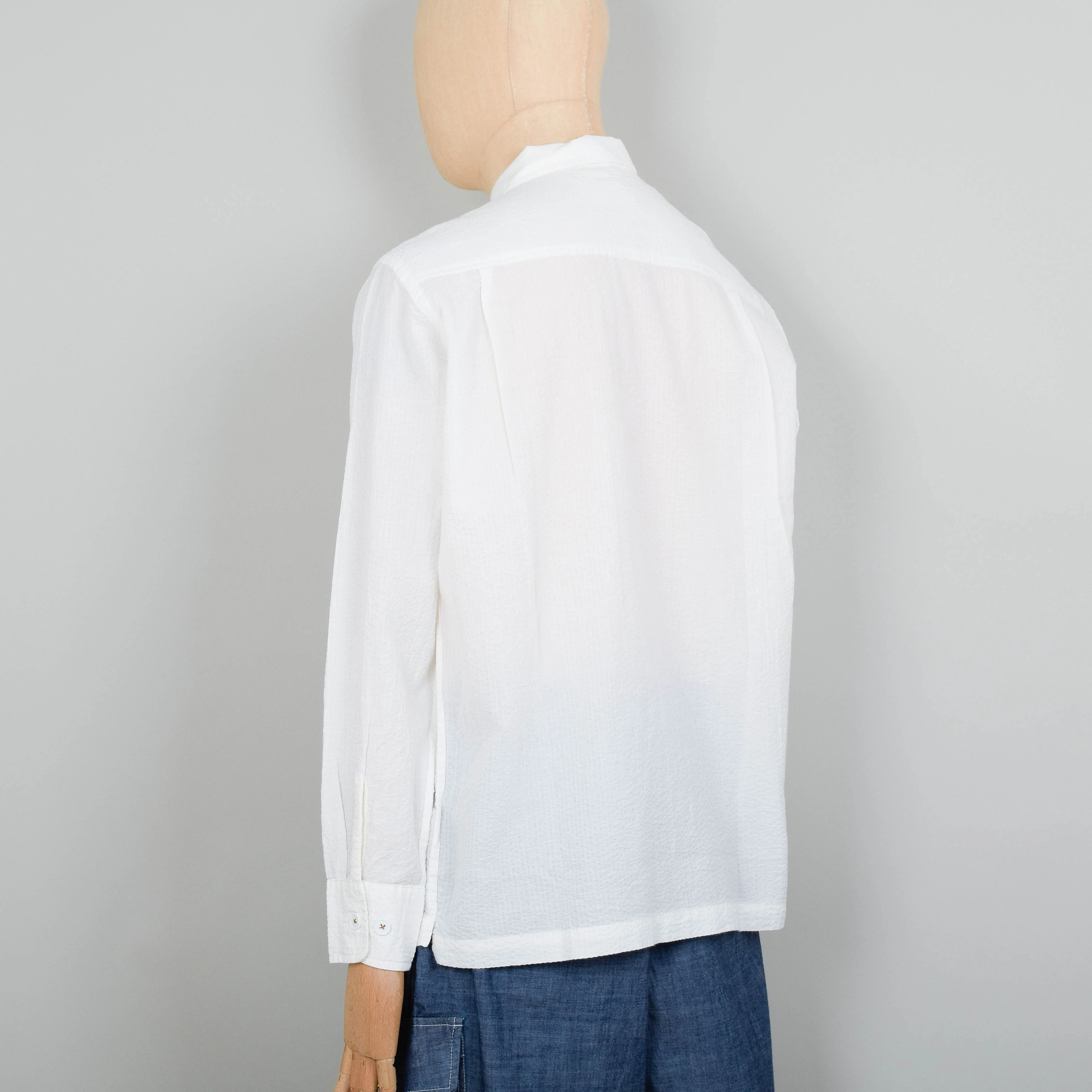 Universal Works Utility Shirt Seersucker - White - Image 3