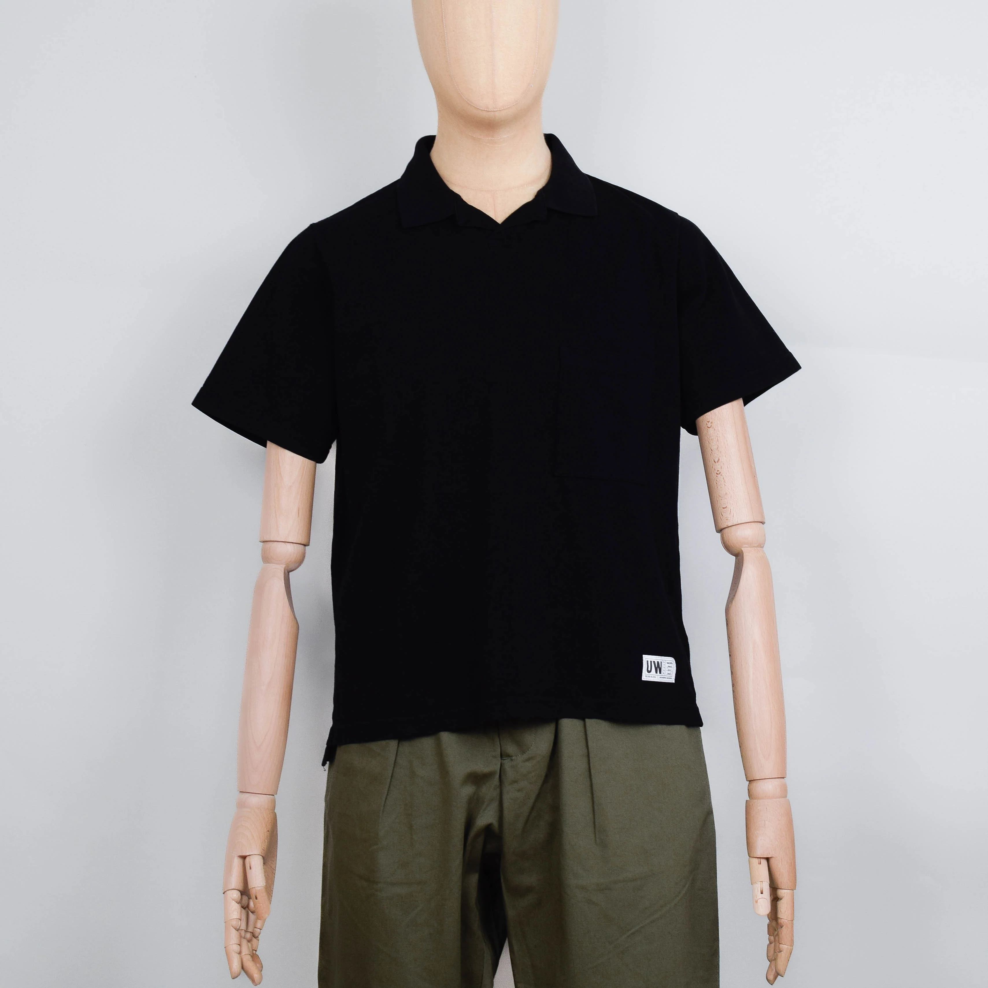 Universal Works Vacation Polo Piquet - Black