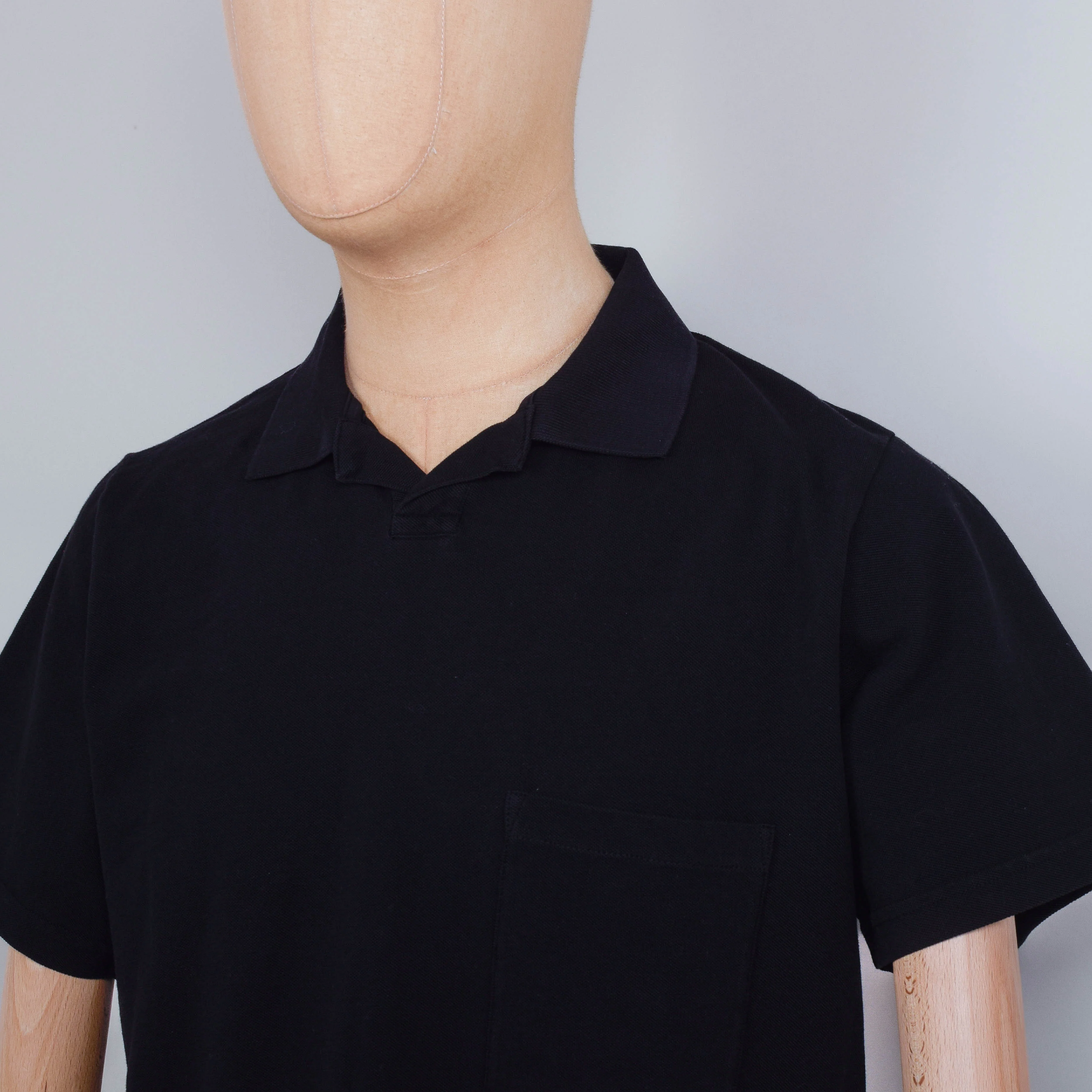 Universal Works Vacation Polo Piquet - Black - Image 2