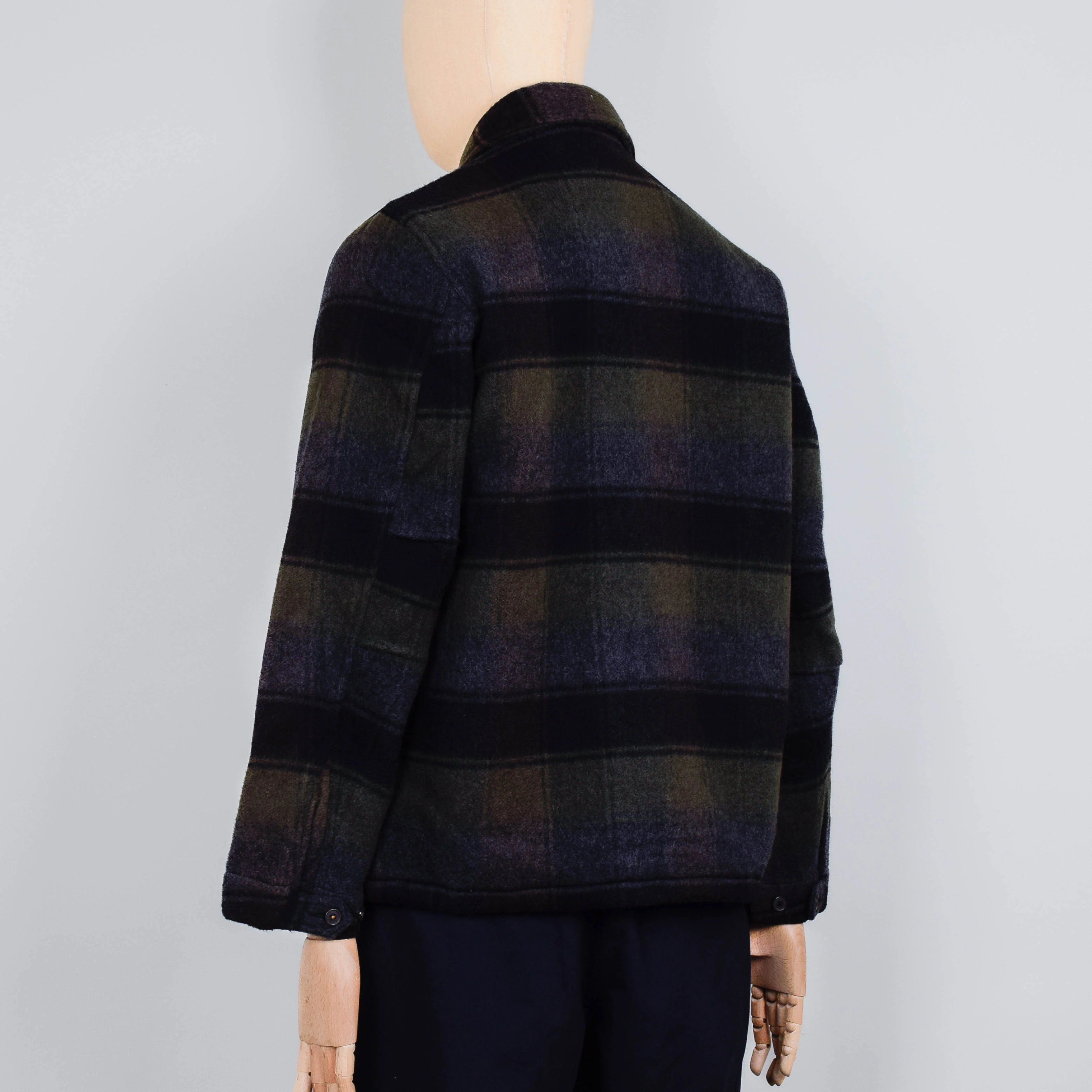 Universal Works Wayfarer Jacket Berlin Wool Check - Black / Brown - Image 3