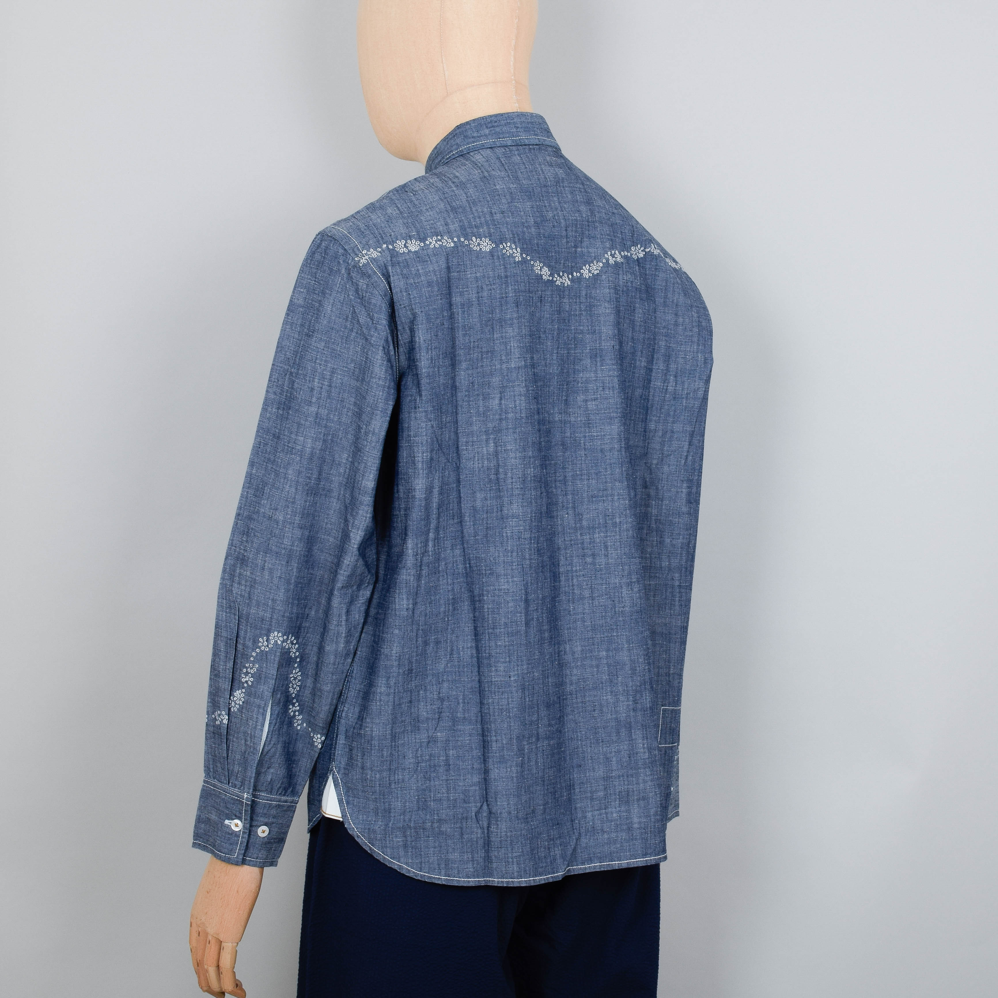 Universal Works Western Shirt Chambray - Indigo - Image 3