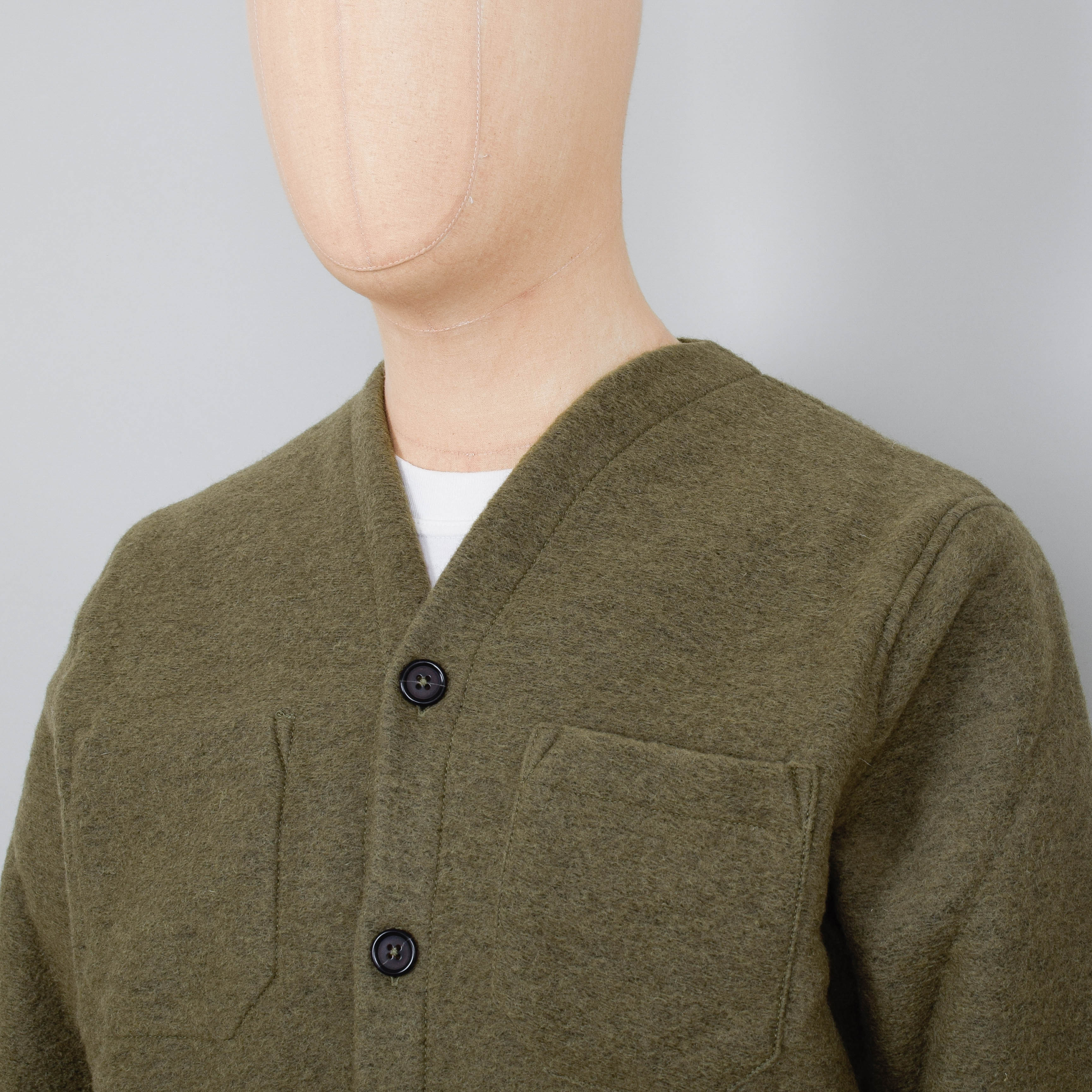 Universal Works Wool Fleece Cardigan - Lovat - Image 2